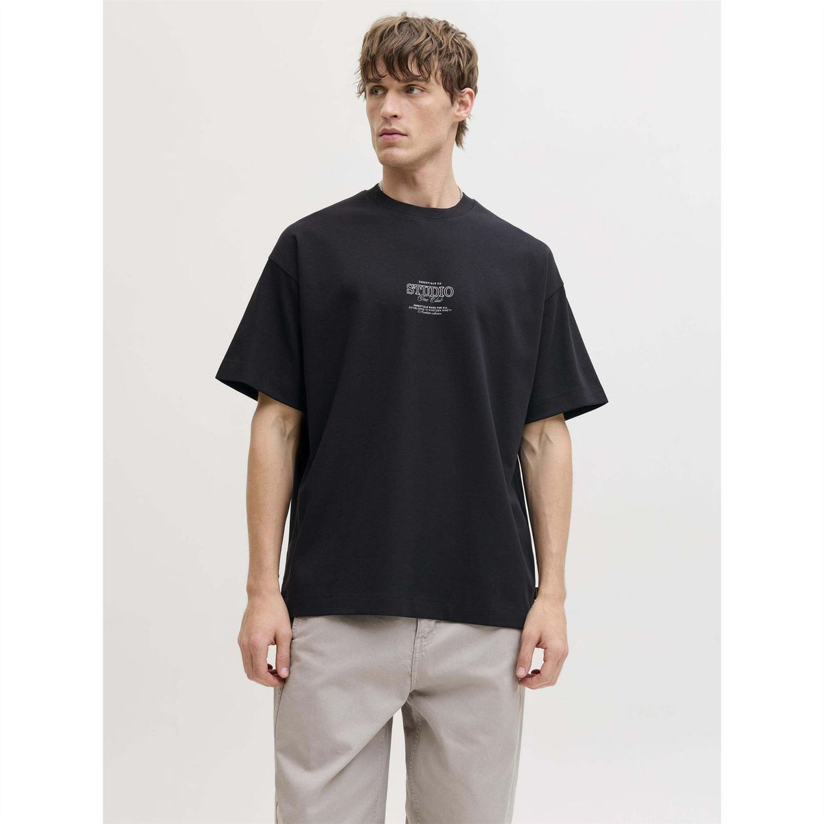 Jack and Jones Jjebarron Studio Cotton Oversized Fit T-Shirt