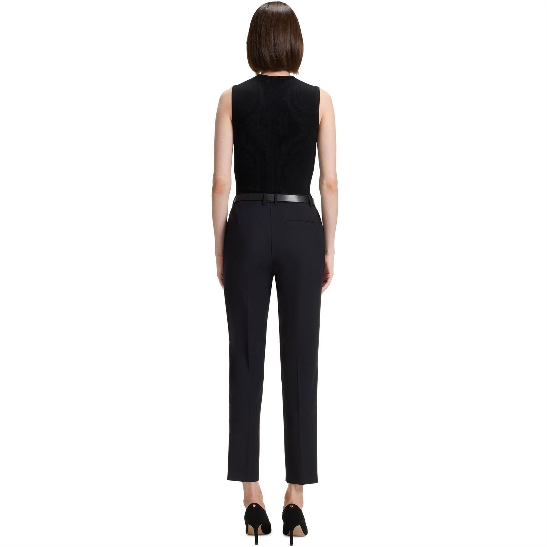 Boss Tilunah Solid Patterned Front Pleat Chinos