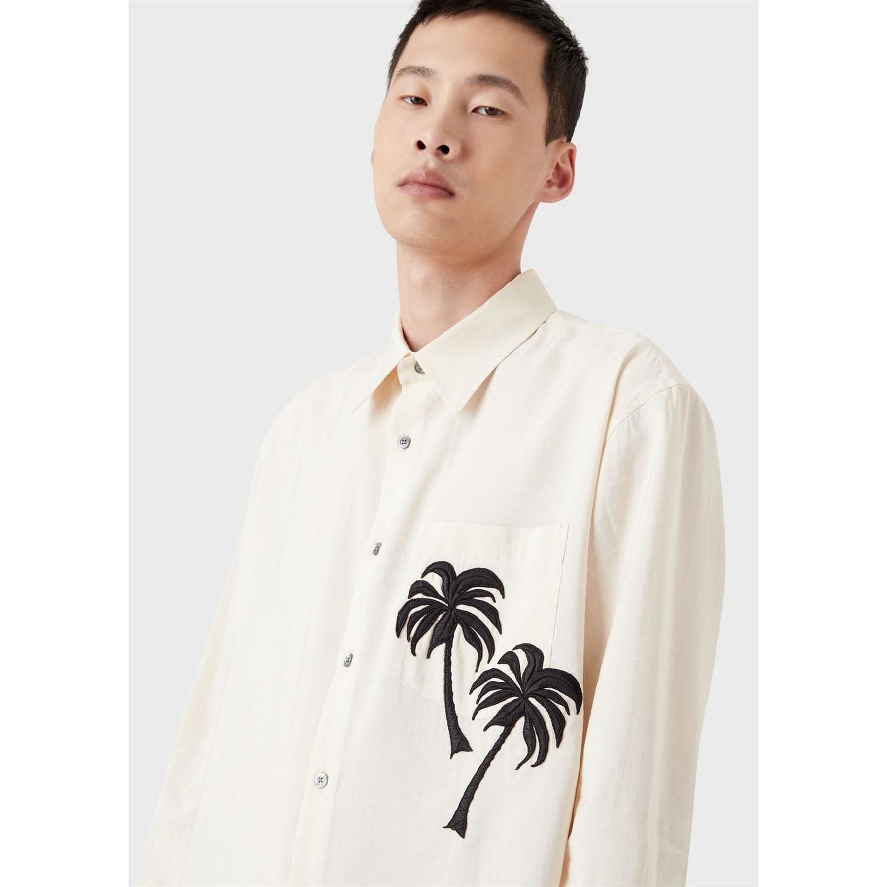 Emporio Armani Embroidered Palm Tree Shirt