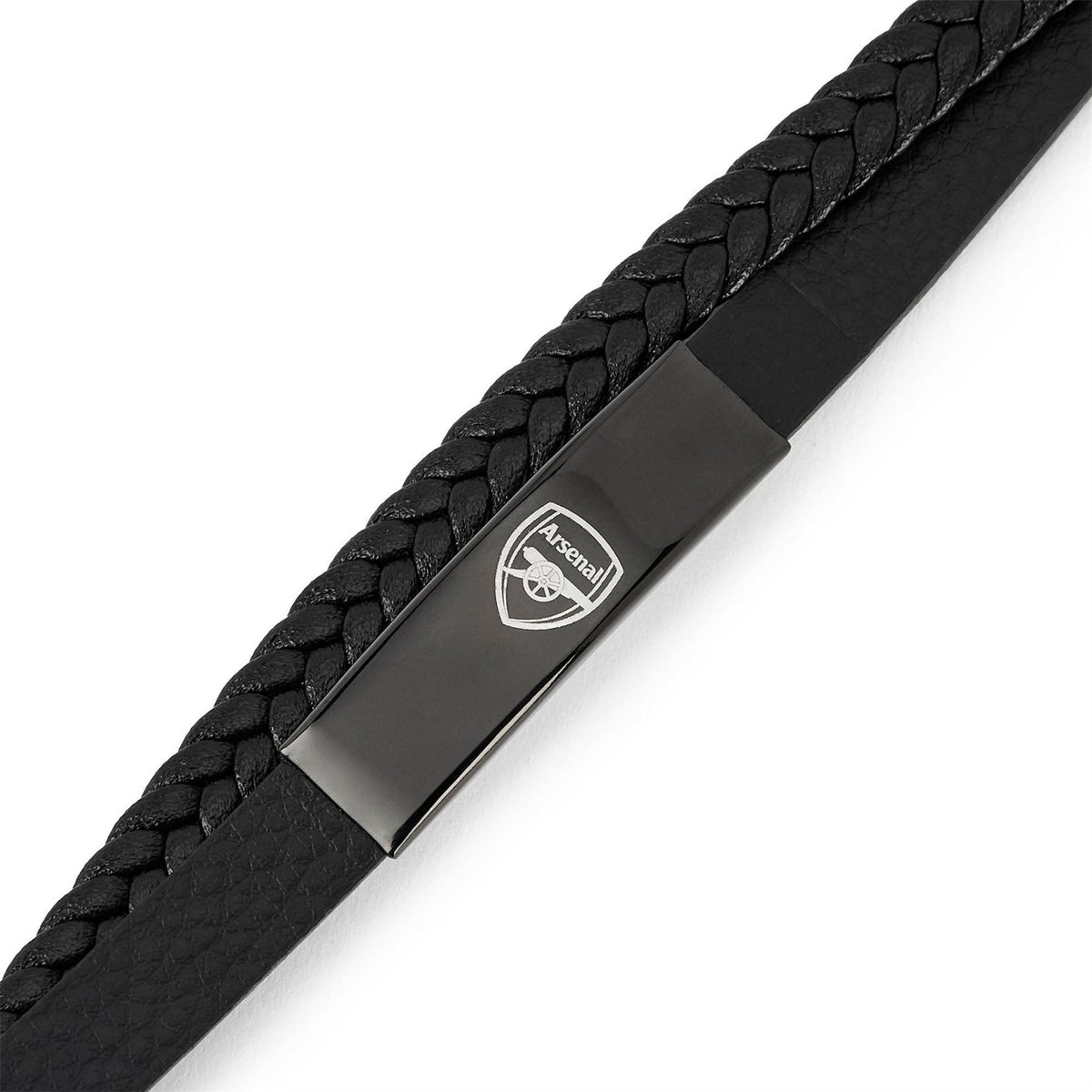 Team Officially Licensed Stainless Steel And Leather Black Ip Bracelet