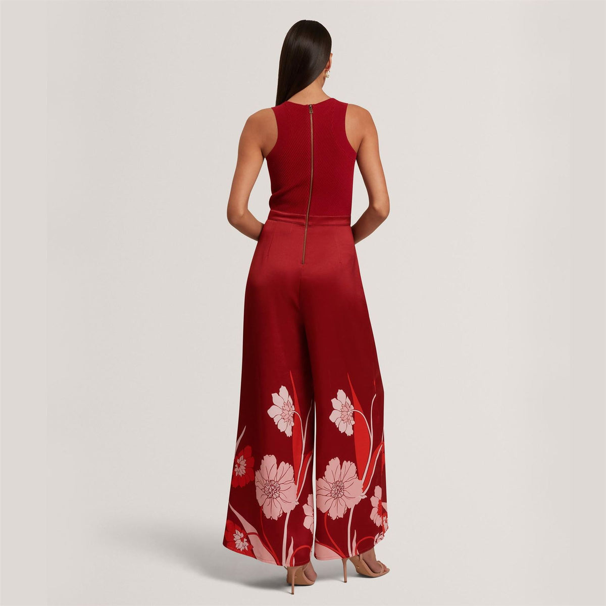 Ted Baker Knit Bodice Floral Printed Trouser Jumpsuit