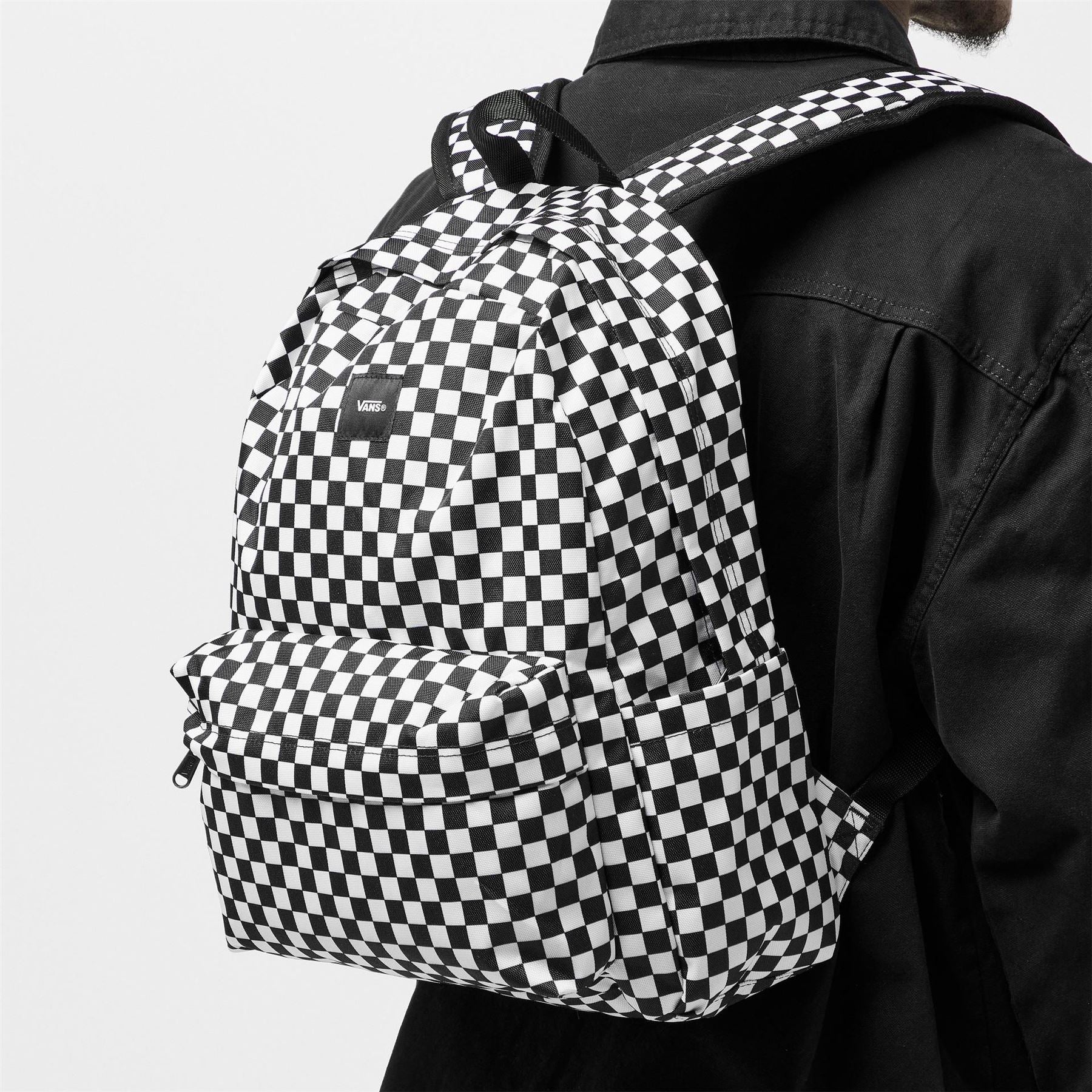 Vans Old Skool Plaid Print Logo Patch Backpack