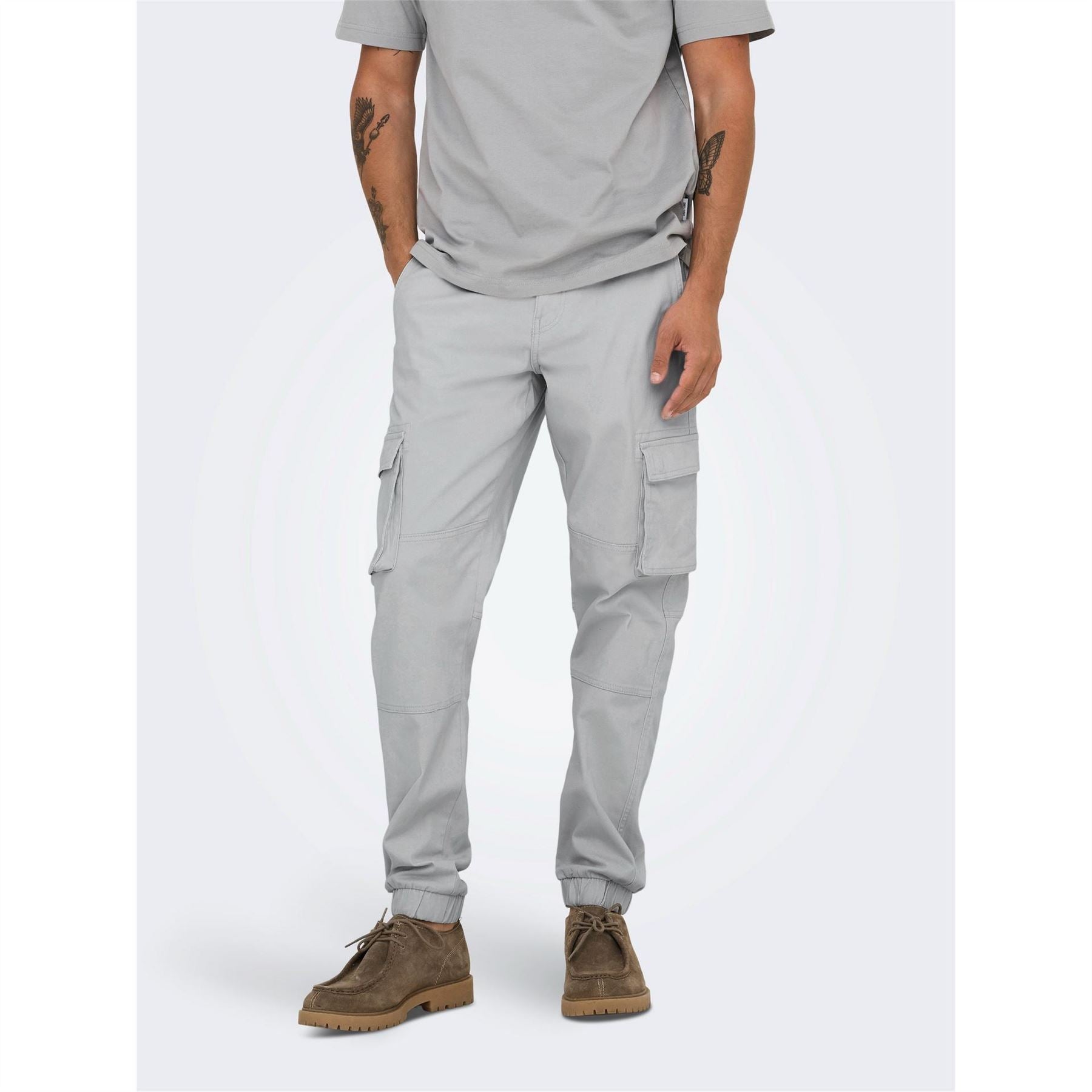 Only Solid Patterned Straight Cargo Pants