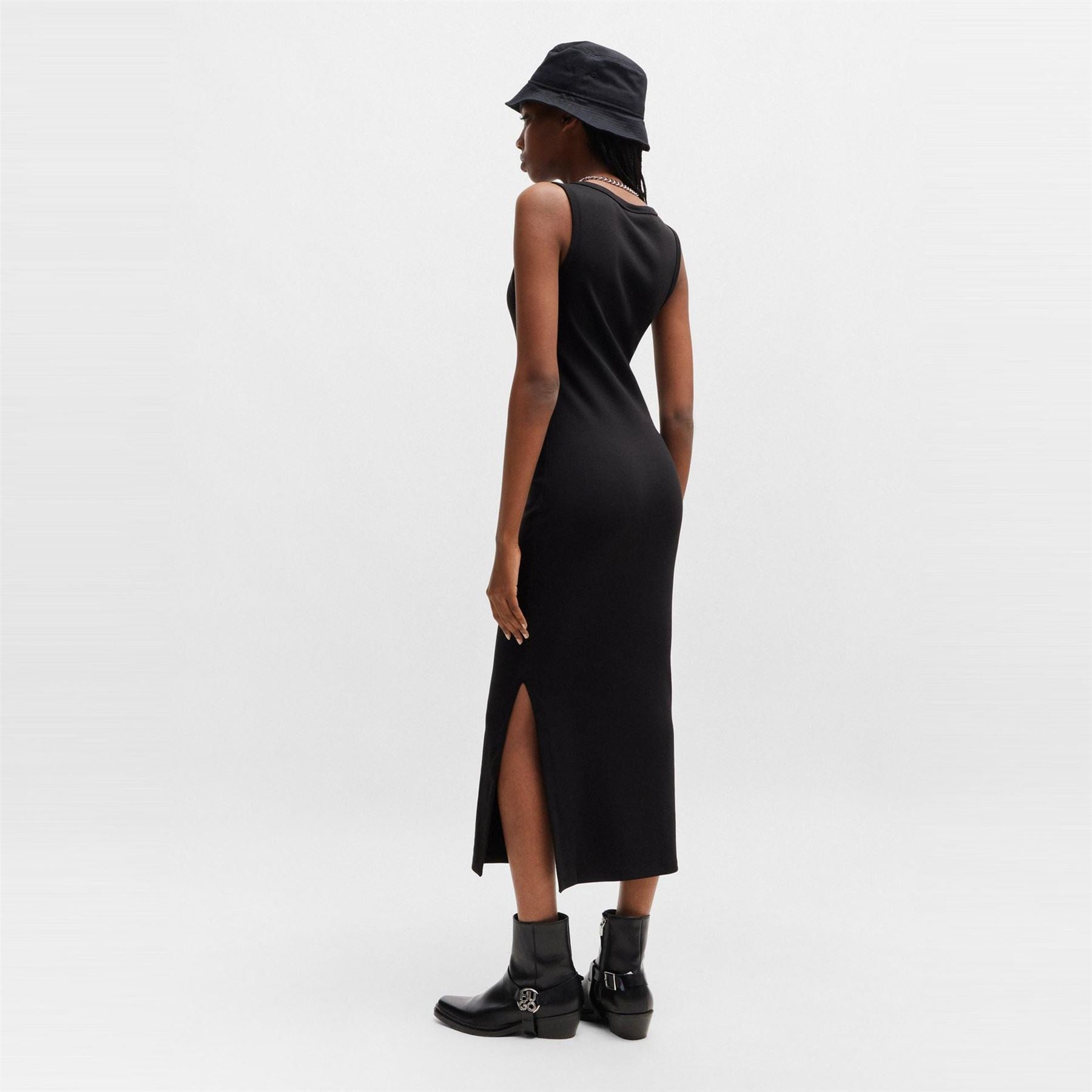 Hugo Nalimera Scoop Neck Sleeveless Midi Bodycon Dress