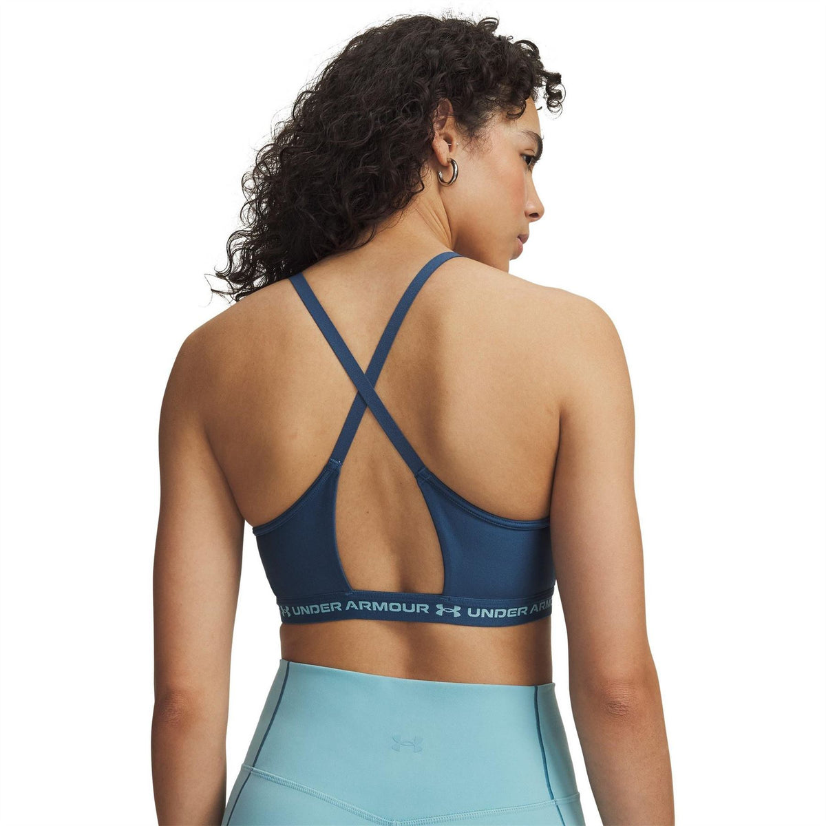 Under Armour Sports Bra V-Neck Spaghetti Straps Snug Fit