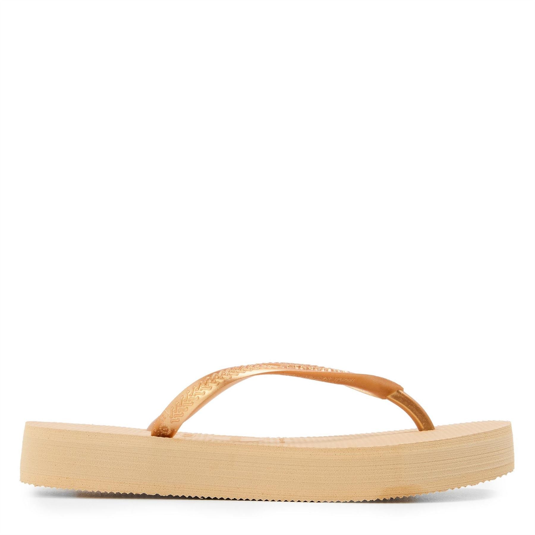 Havaianas Slim Flatform Golden Flip Flops