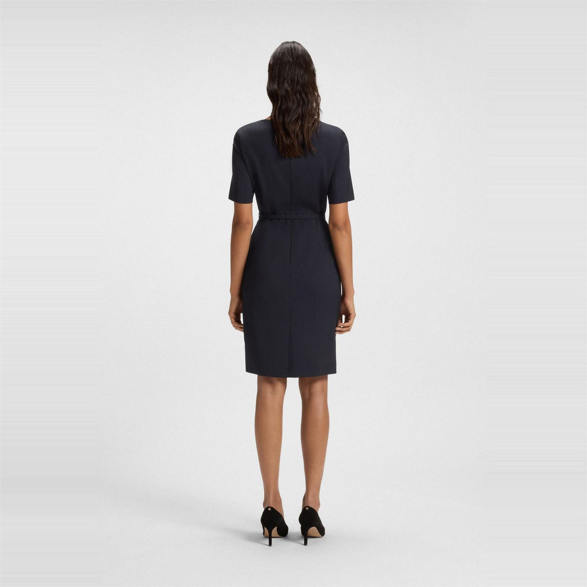 Boss Daleah Boat Neck Short Sleeve Knee Length Dress