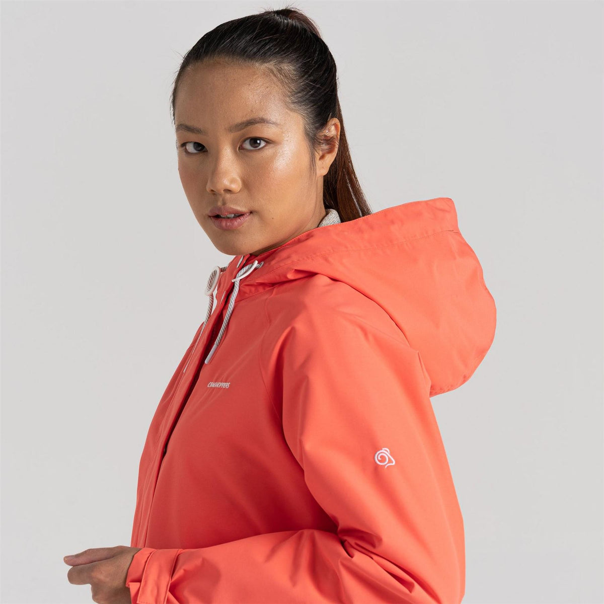 Craghoppers Lilah Hooded Rain Jacket with Elasticated Cuff