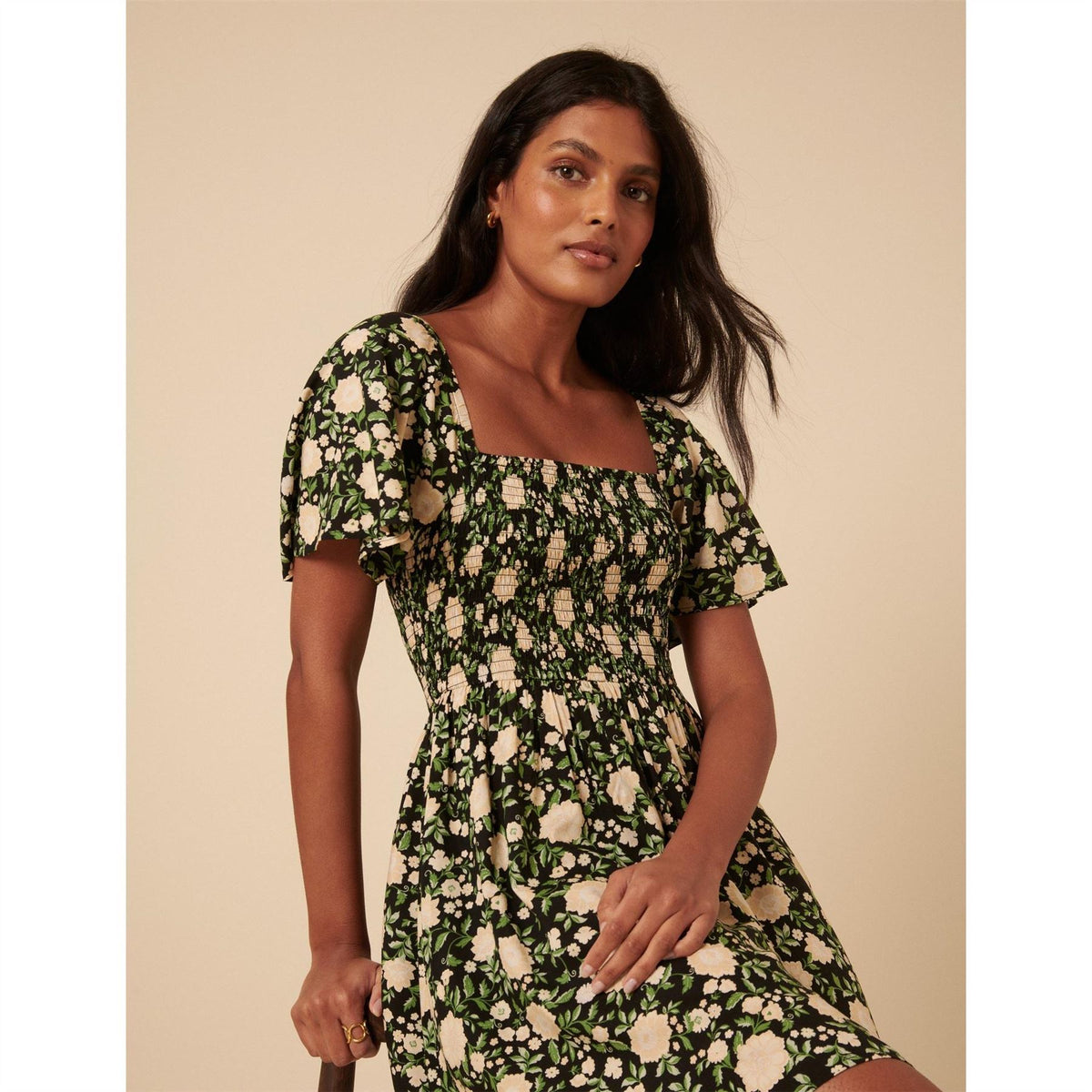 Nobodys Child Bella Square Neck Short Sleeve Mini Dress