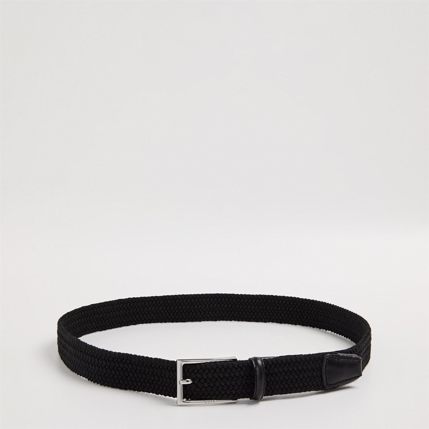 Boss Braided Leather Belt with Metal Buckle