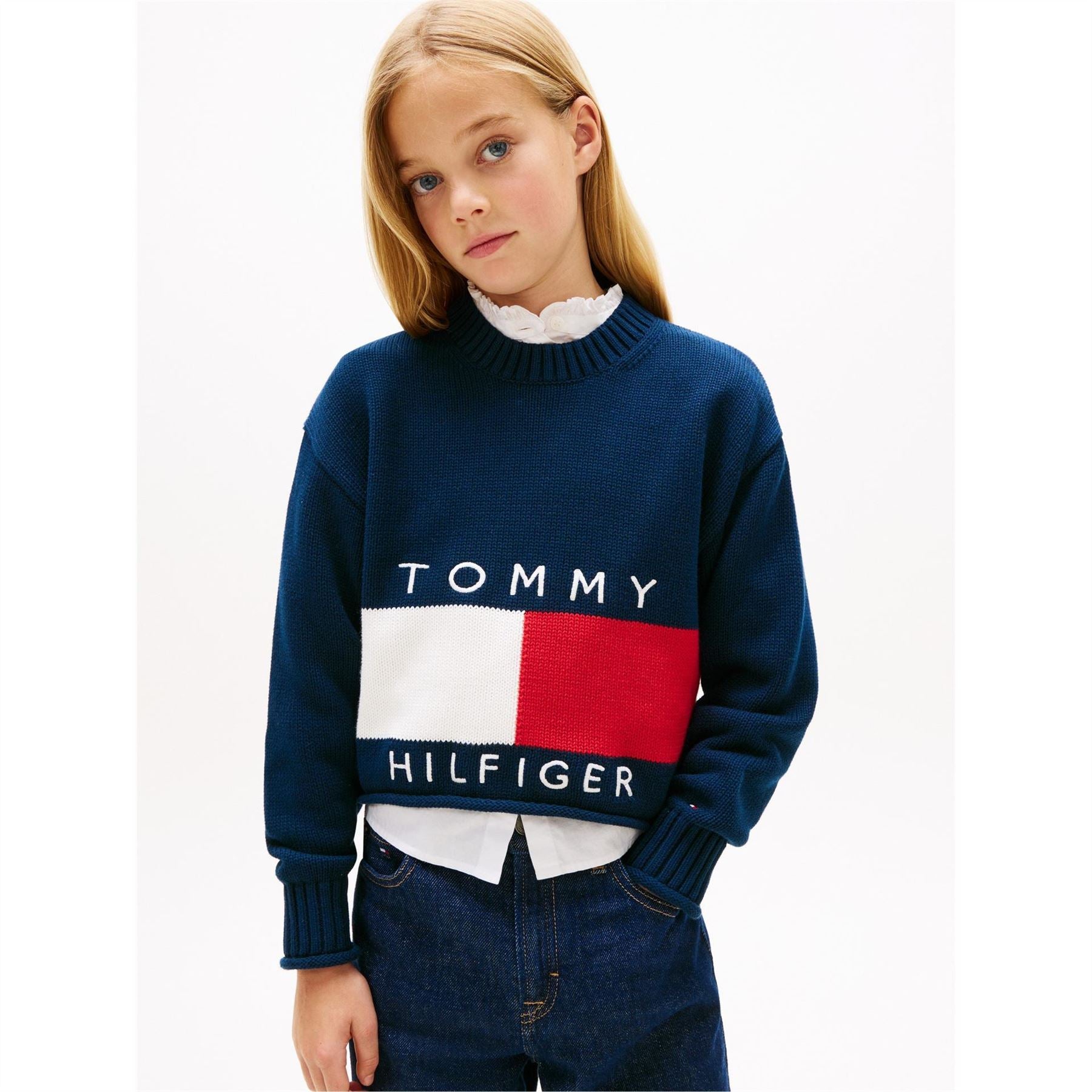 Tommy Hilfiger Heritage Crew Neck Ribbed Collar Long Sleeve Sweater