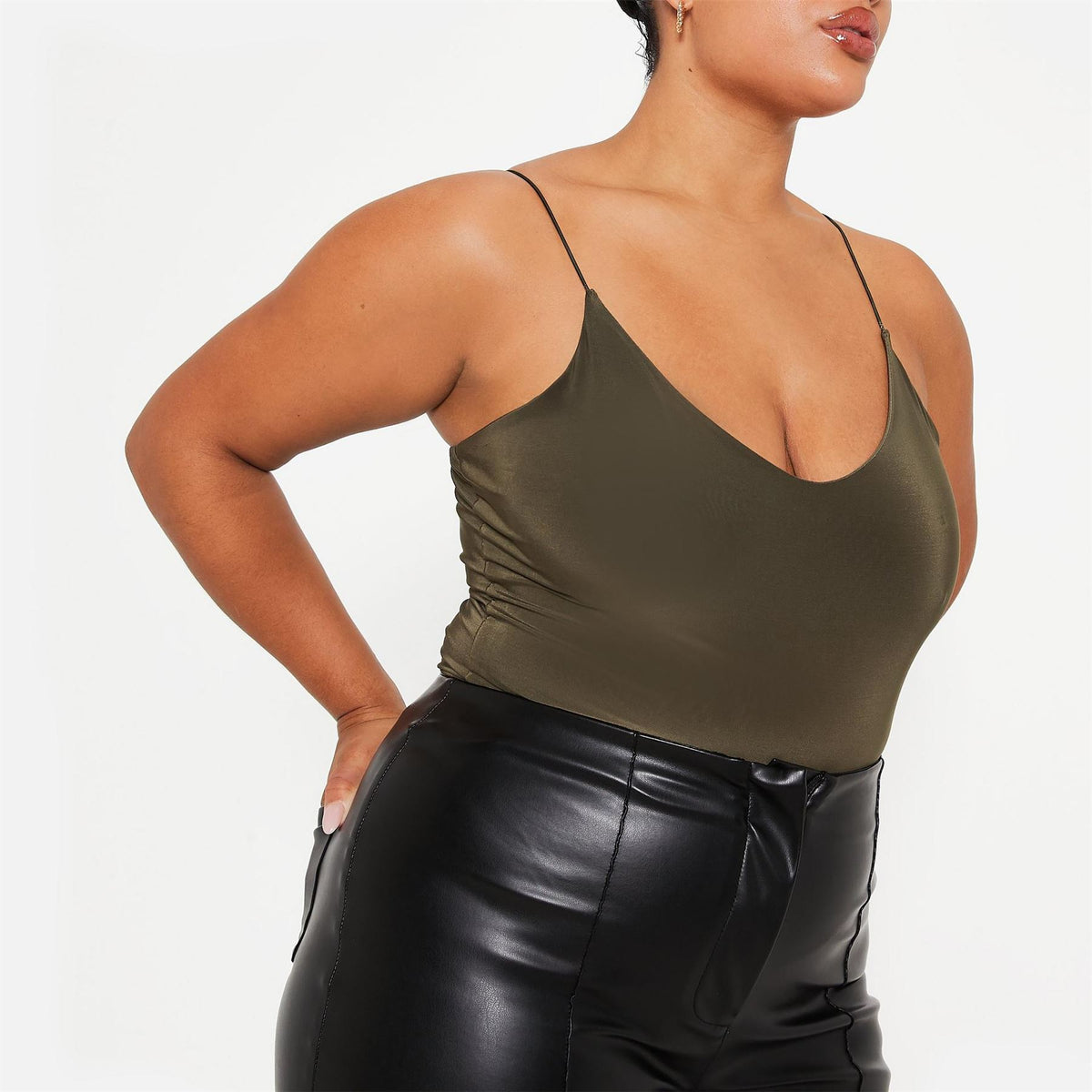 I Saw It First Double Layered Cami Slinky Bodysuit