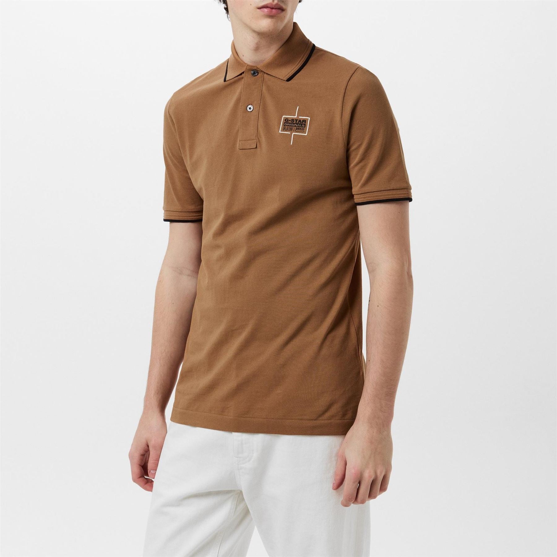 G Star Logo Striped Polo