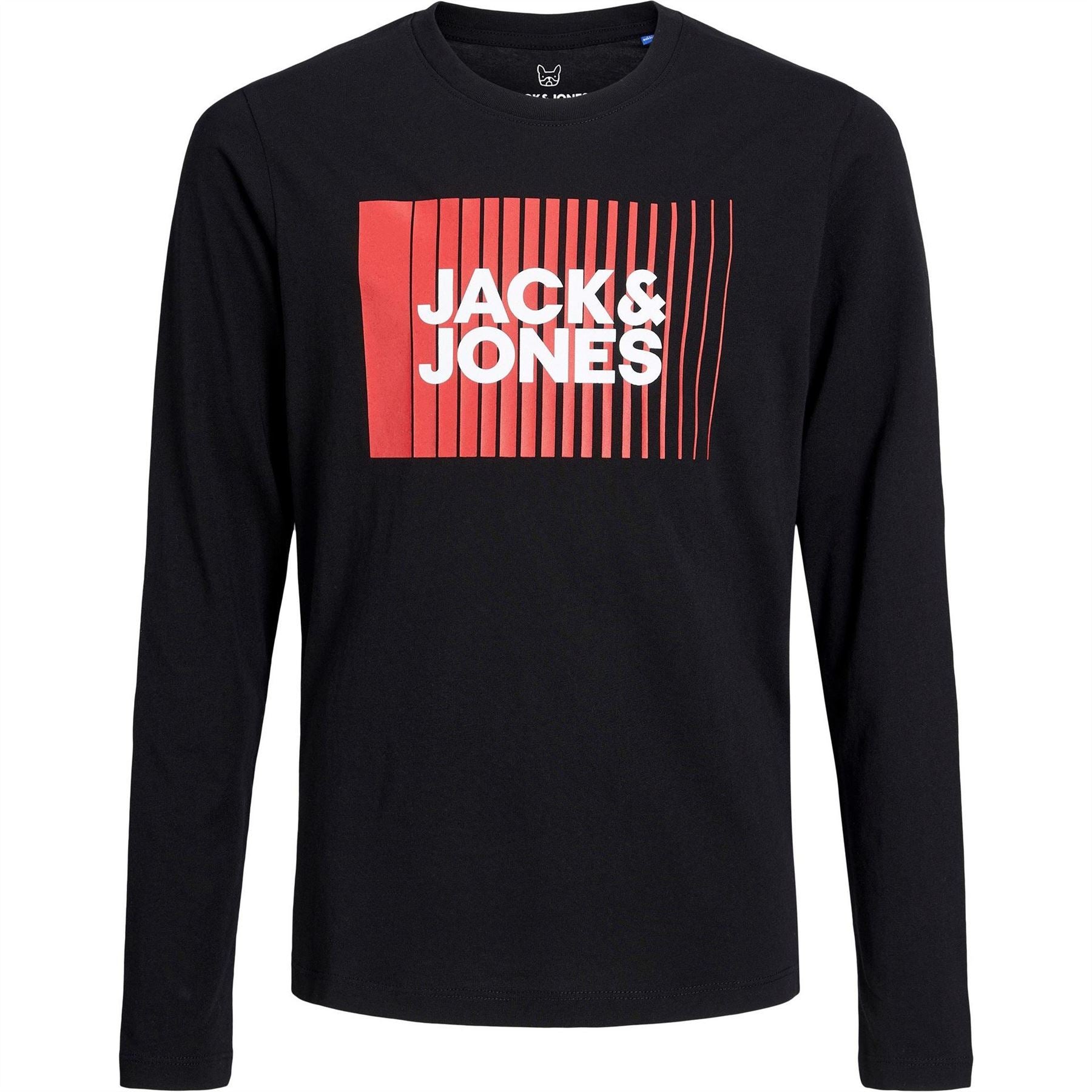Jack and Jones Junior And Junior Logo Long Sleeve Regular Fit T-Shirt