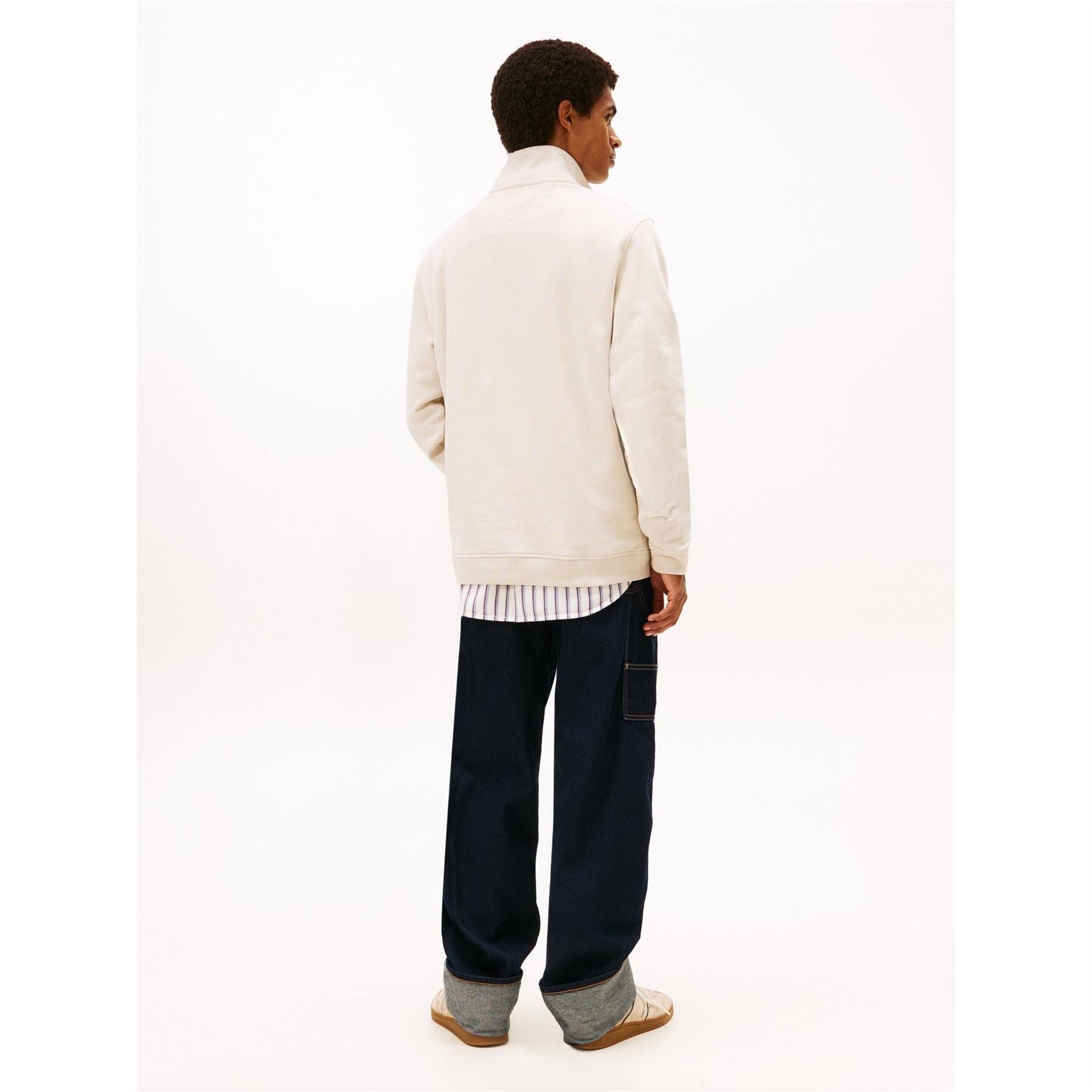 Tommy Jeans Lacoste Lettering Zip Neck Long Sleeve Sweatshirt
