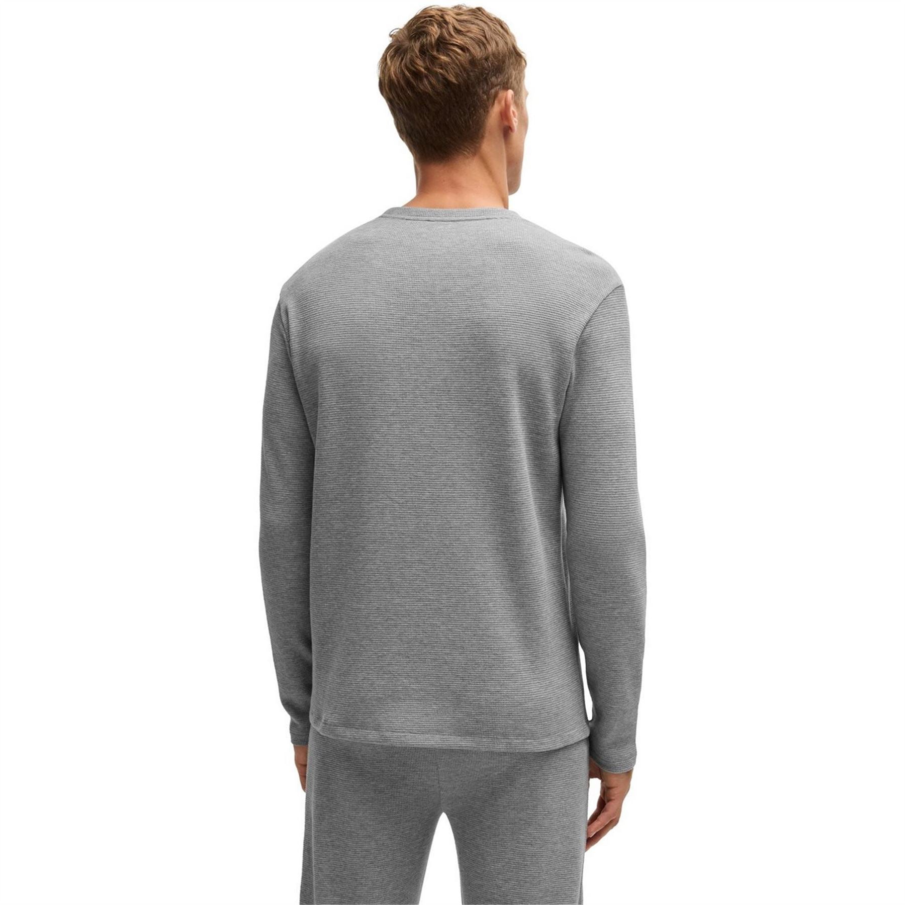 Boss Bw Waffle Long Sleeve T-Shirt, Waffle Texture