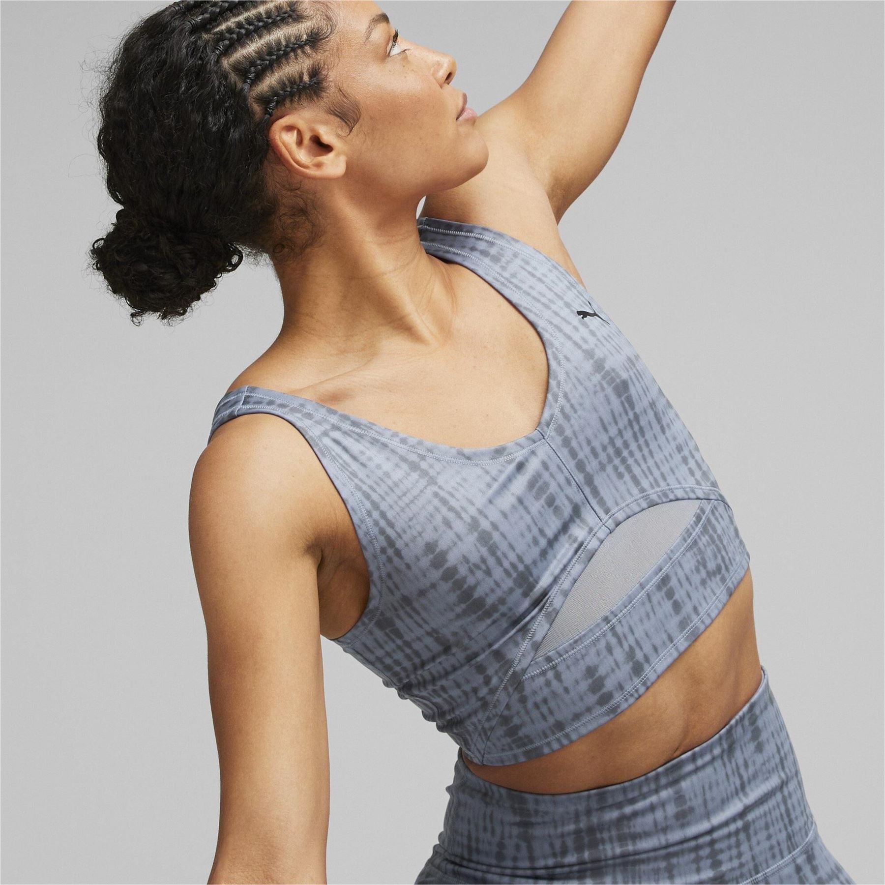 Puma Studio All Over Print Cropped Low Impact Sports Bra