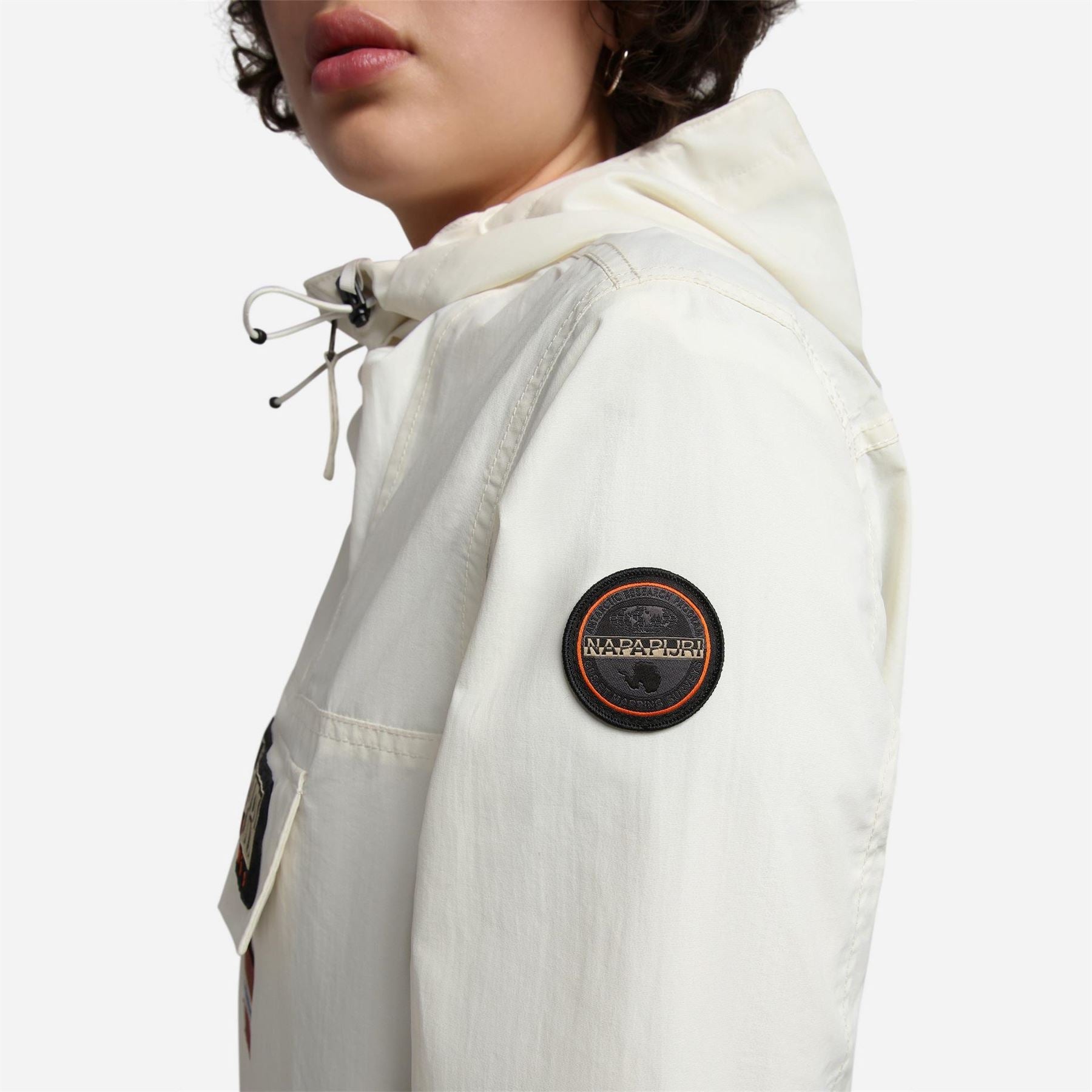 Napapijri Rainforest Water Resistant Hooded Cropped Long Sleeve Rain Anorak