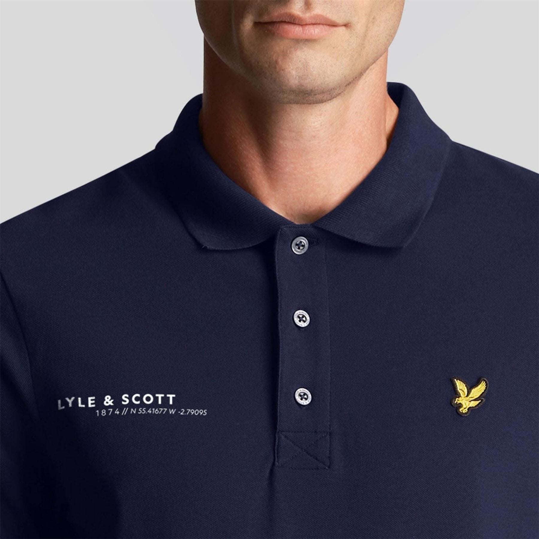 Lyle and Scott Ordinate Print Plain Polo Shirt