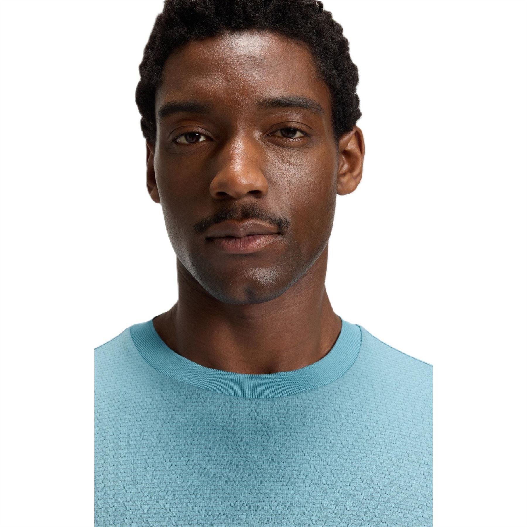 Boss Crew Neck Ribbed Collar Short Sleeve T-Shirt