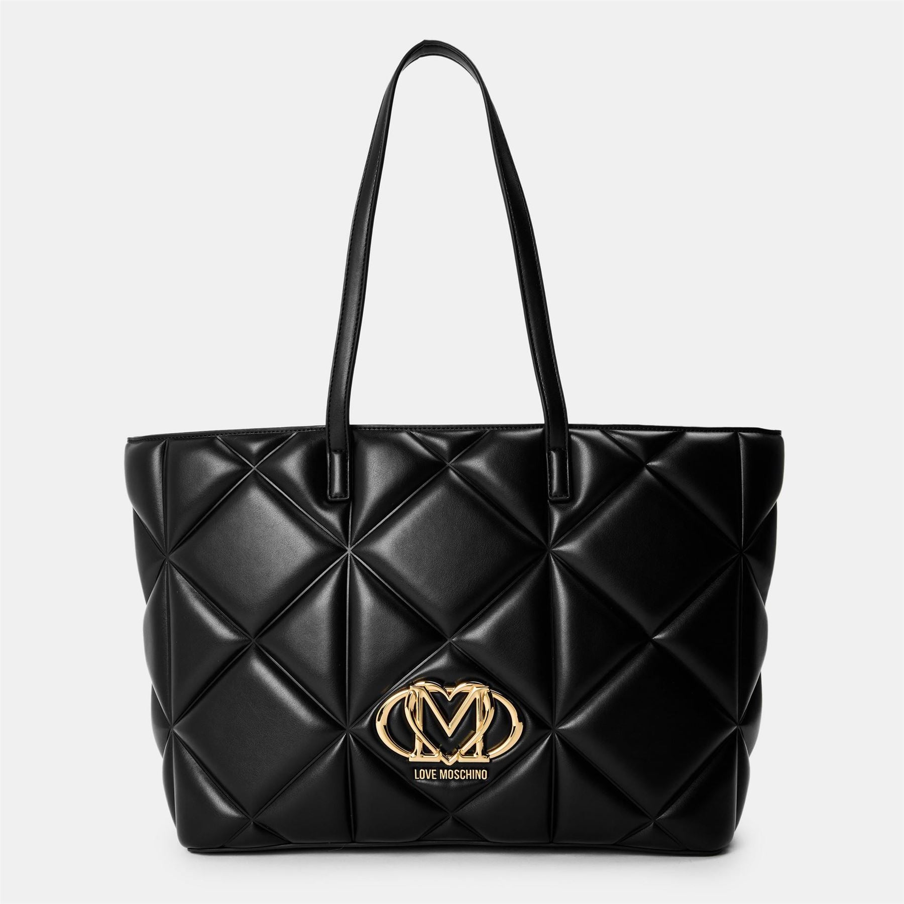 Love Moschino Quilt Rectangle Shape Tote with Gold Tone Hardware