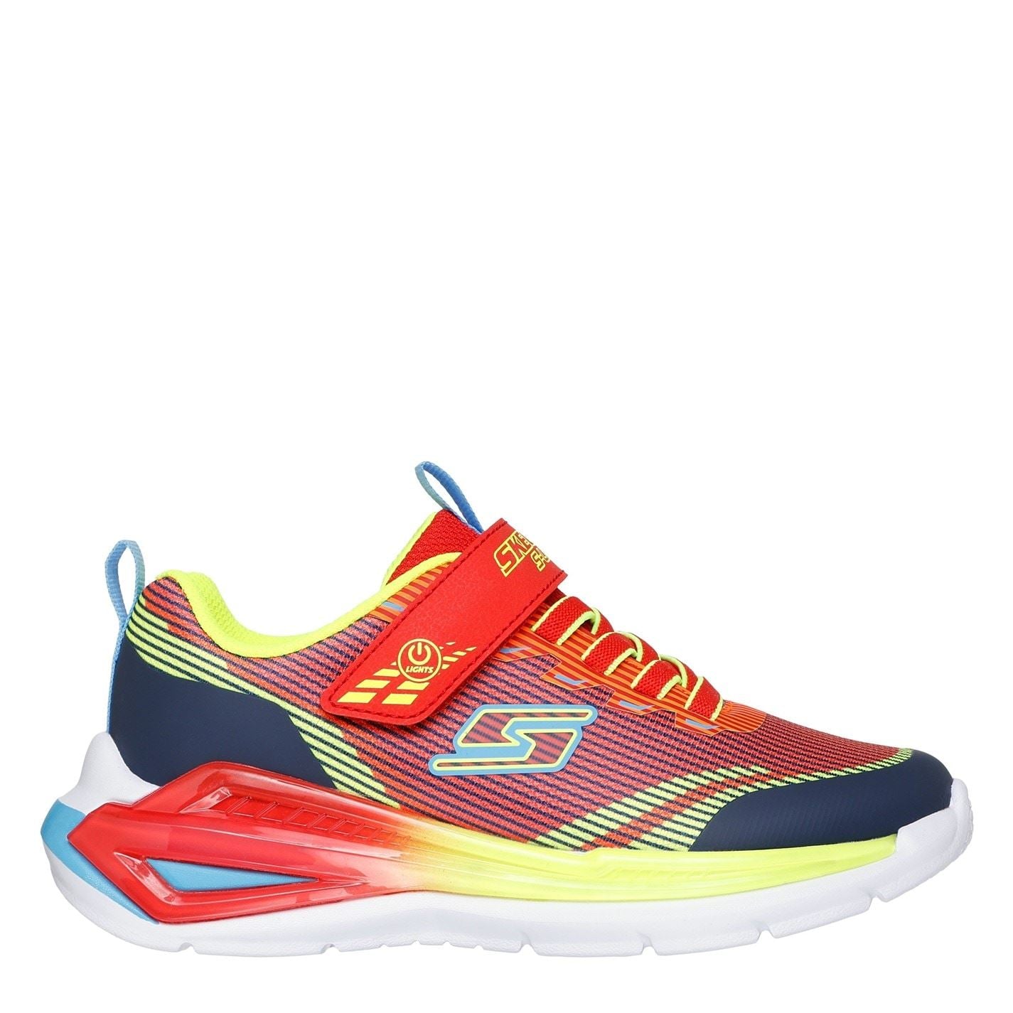 Skechers Lighted Gore  And  Strap Sneaker W Mids Light Up Trainers Boys