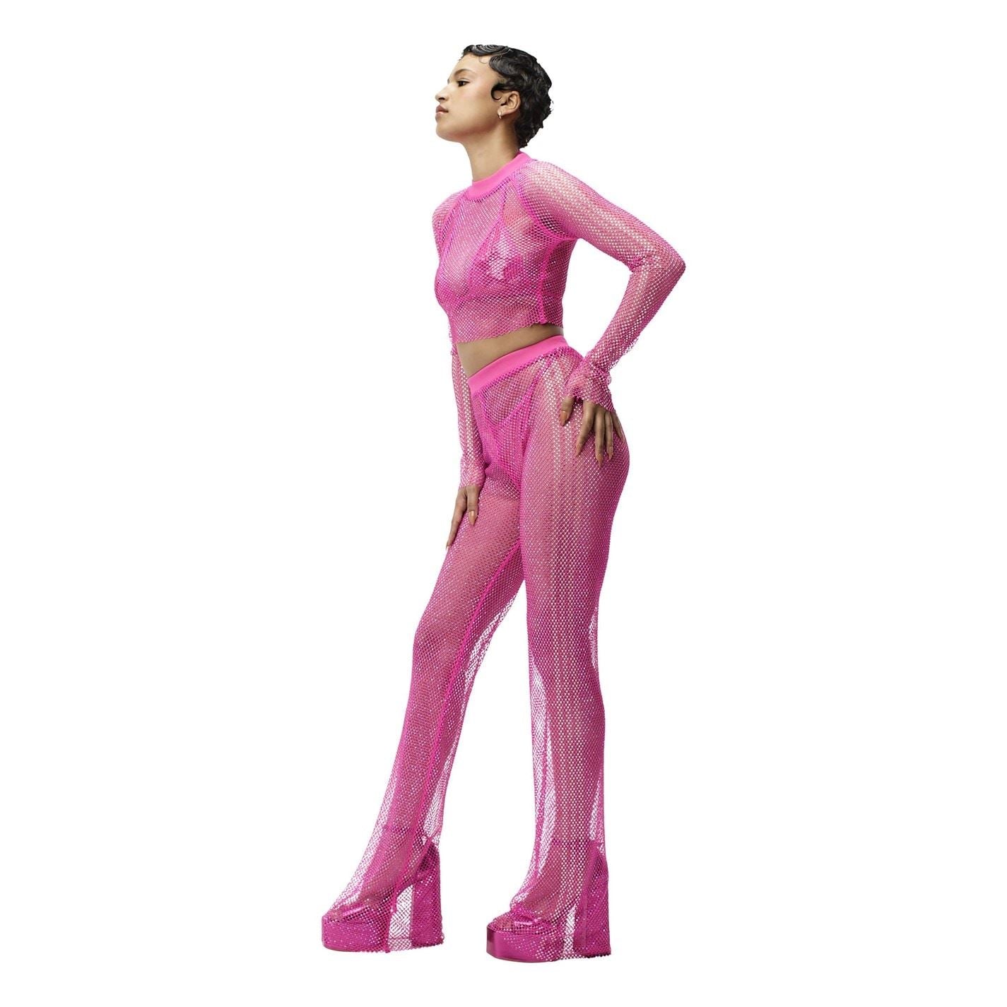 adidas Womens Crystal Mesh Cover Up Long Sleeve Top