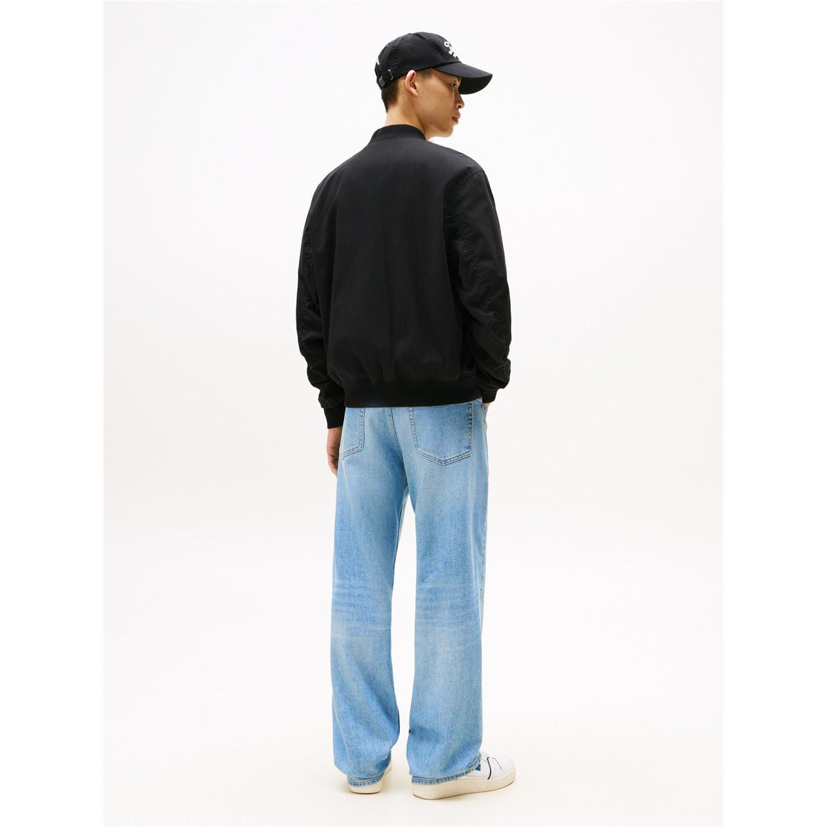 Tommy Jeans Solid Patterned Ribbed Cuff Bomber Jacket