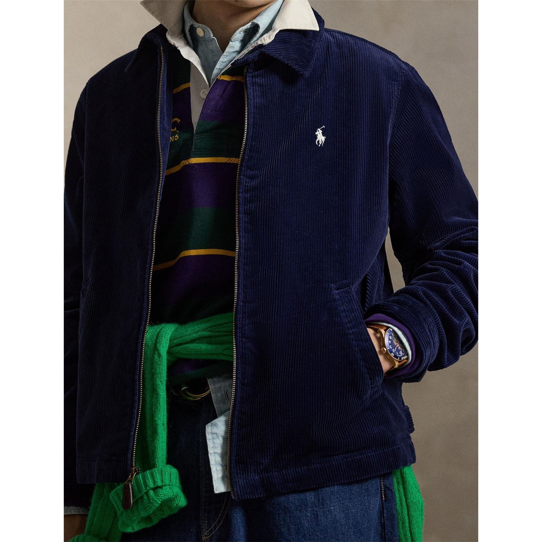 Polo Ralph Lauren Ribbed Zipped Pocket Windbreaker Jacket