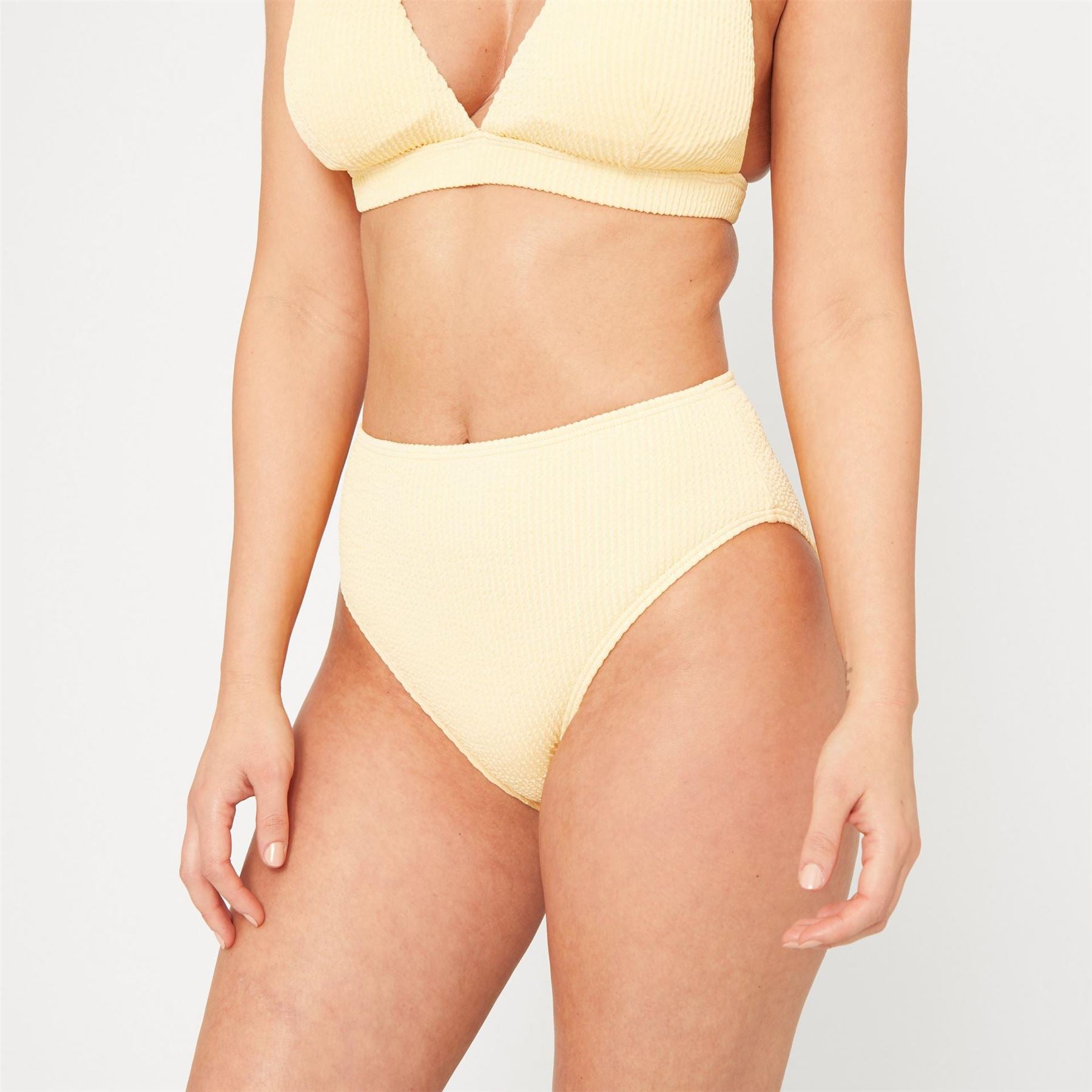 Be You Textured High Waist Bikini Bottoms