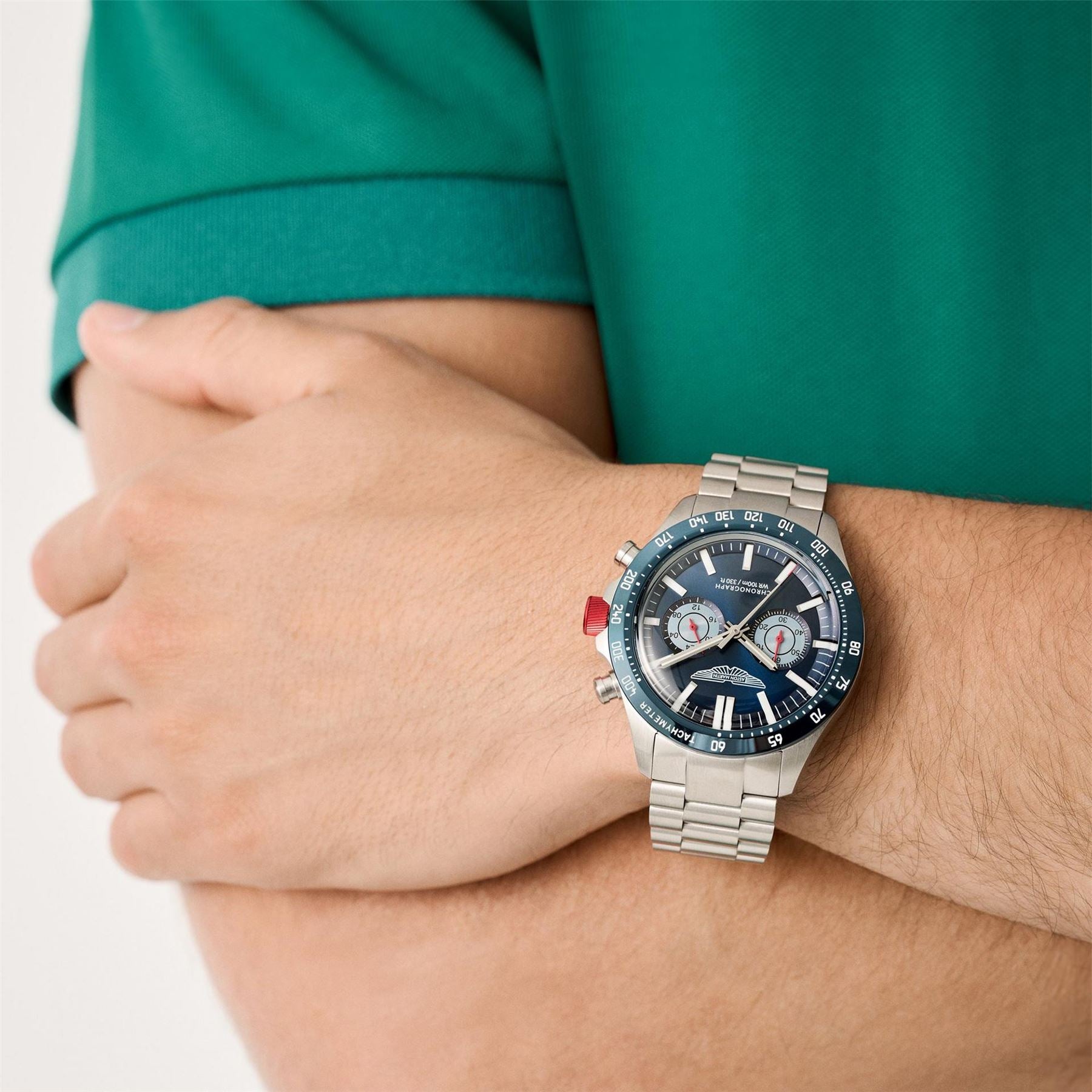 Aston Martin Dashboard Sn62 Racing Steel Bracelet Analogue Watch
