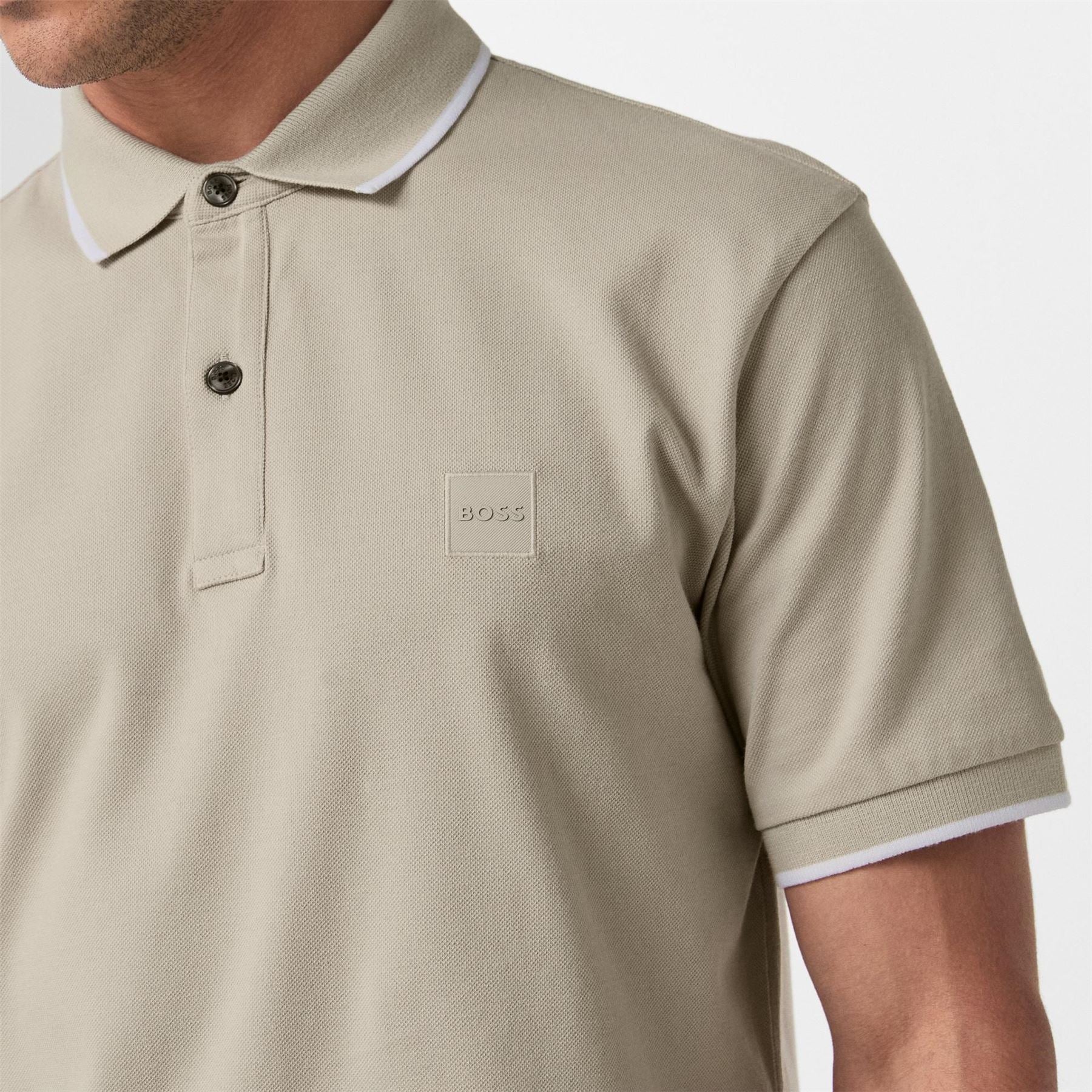Boss Orange Pique Short Sleeve Polo Shirt With Logo Detail