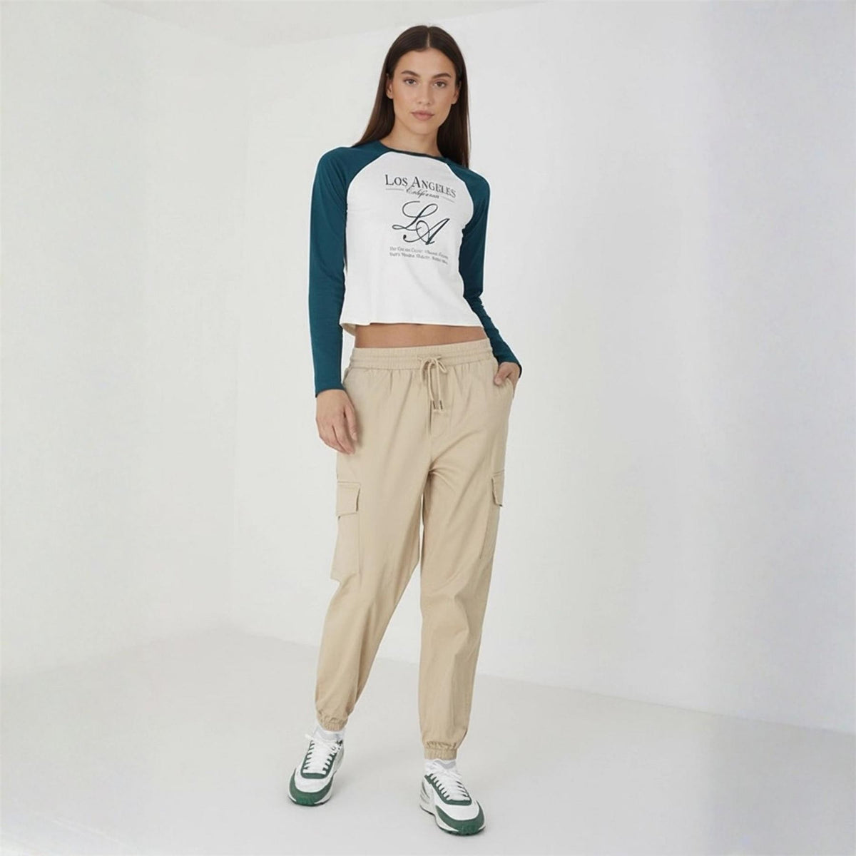 Brave Soul Womens Slim Leg Cargo Pants With Pockets
