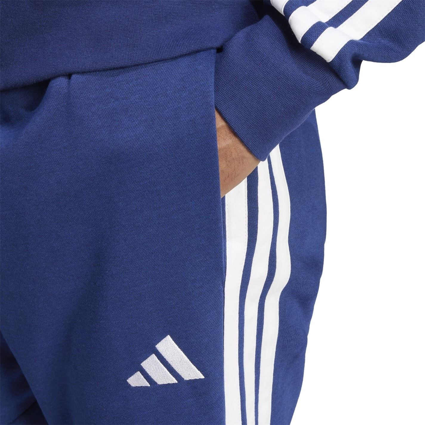 adidas Fleece Tapered Cuff 3 Stripes Joggers M