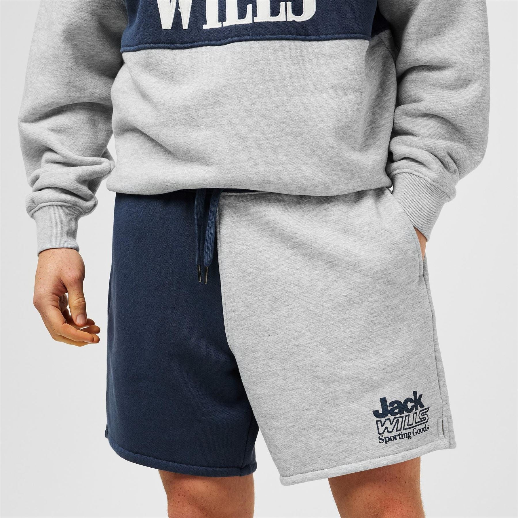 Jack Wills Jw Cut And Sew Fleece Jogger Shorts