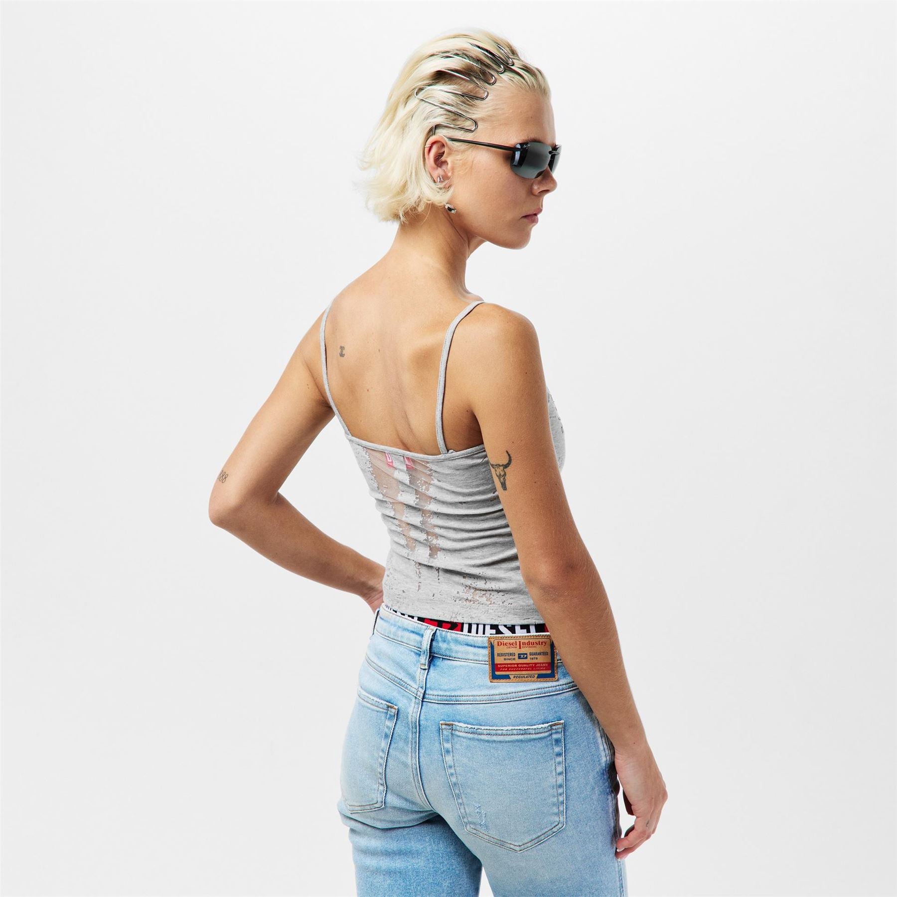 Diesel Hoper Devo Slim Fit Spaghetti Strap Tank