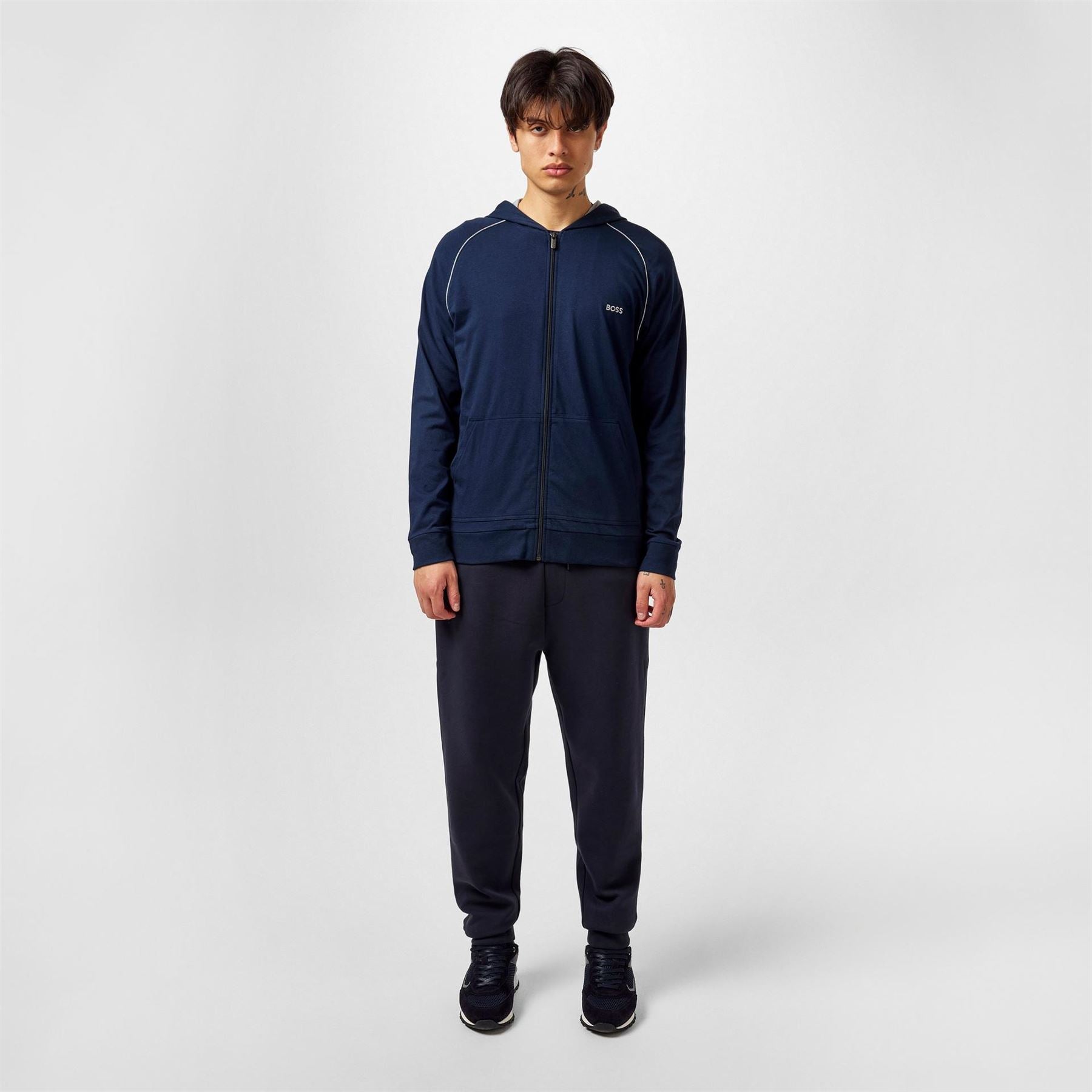 Boss BOSS Mix  And  Match Zipped Hoodie   Full Zip Closure