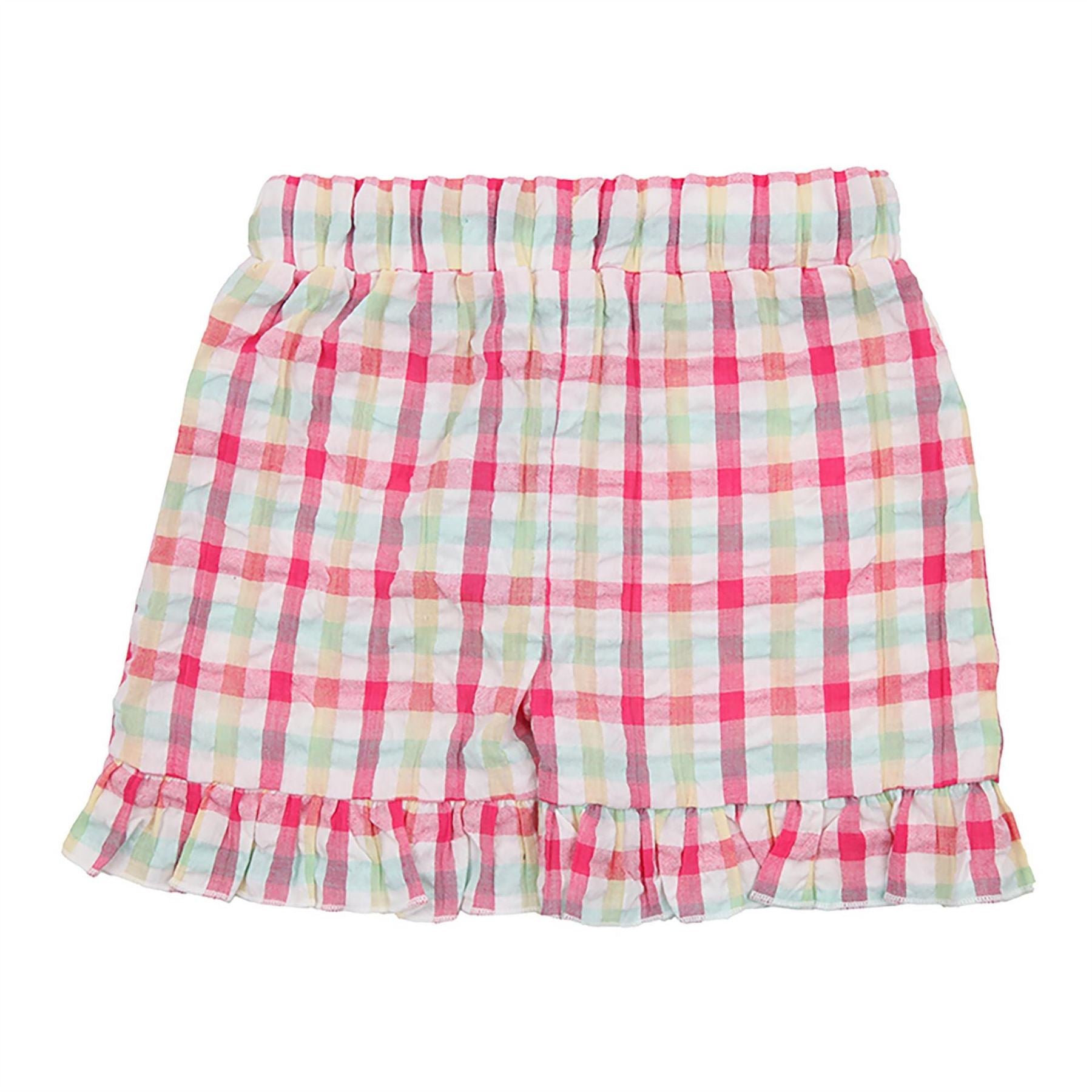 Lilly and Sid Picnic Check Plaid Ruffle Hem Shorts
