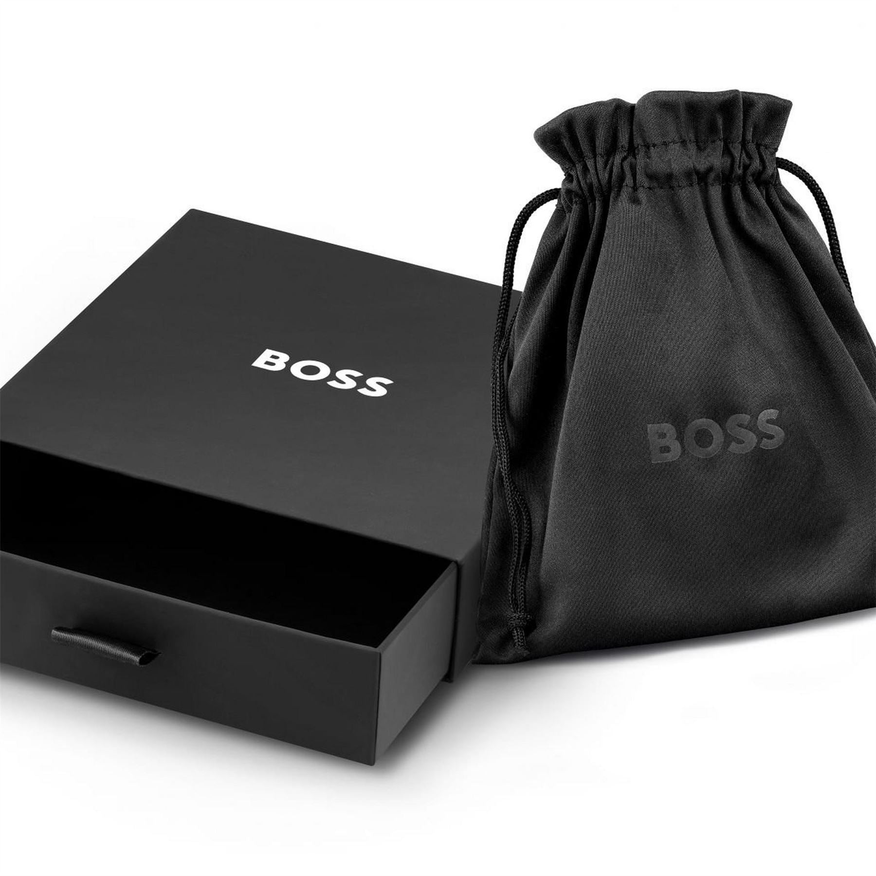 Boss  Gold Ip Plated Chain Link Logo Necklace