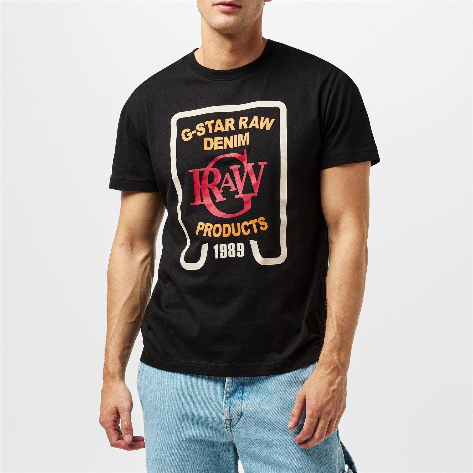 G Star Regular Fit Lettering Crew Neck T-Shirt
