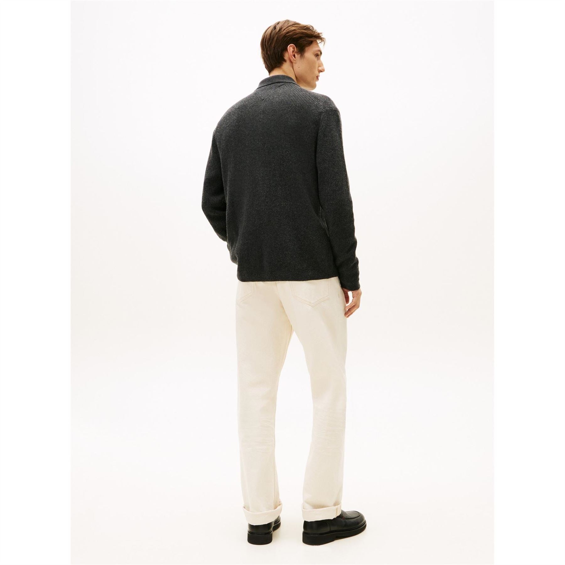 Tommy Hilfiger Collared Neck Long Sleeve Shirt Collar Sweater