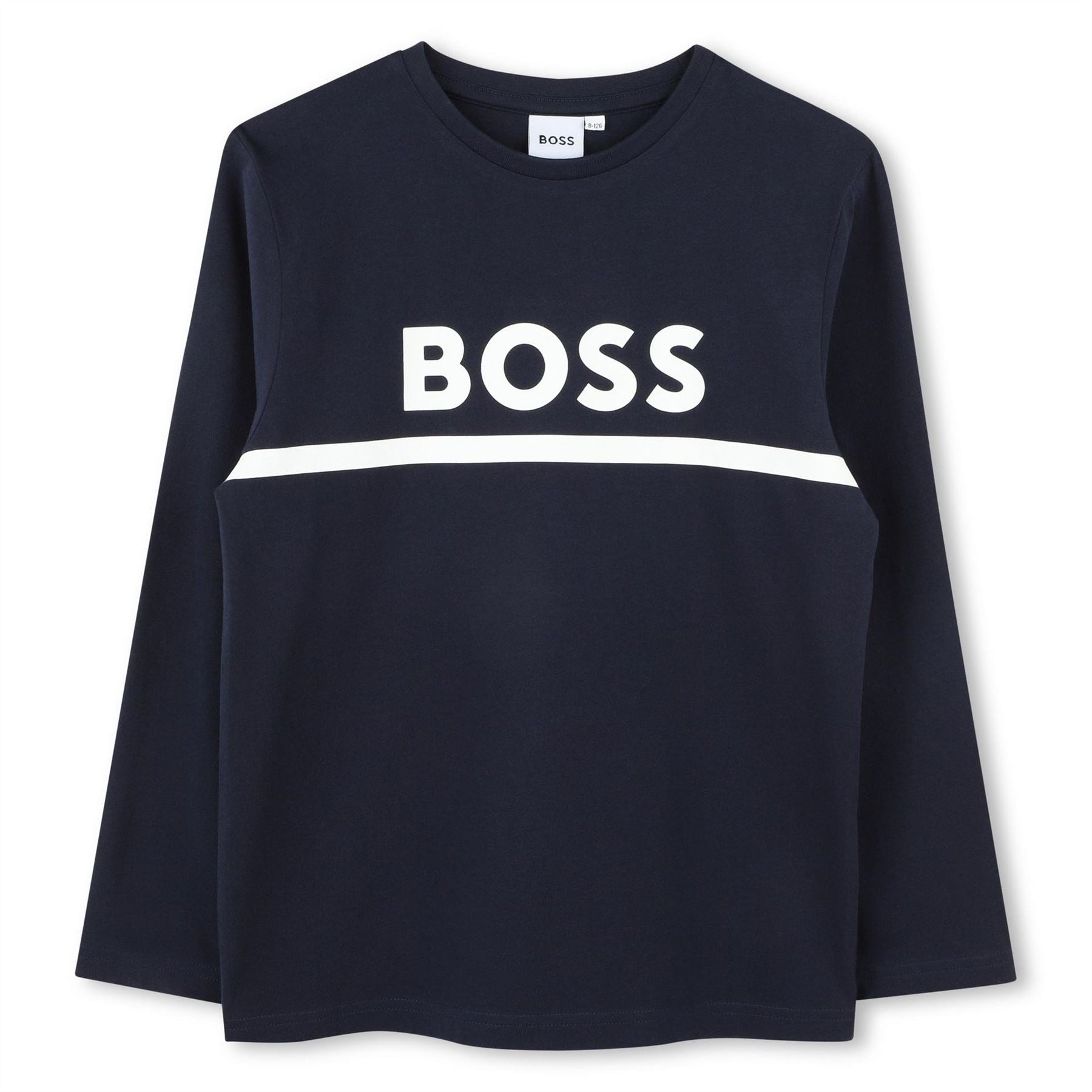 Boss Long Sleeve Large Logo Tee, Iconic Logo Print T-Shirt