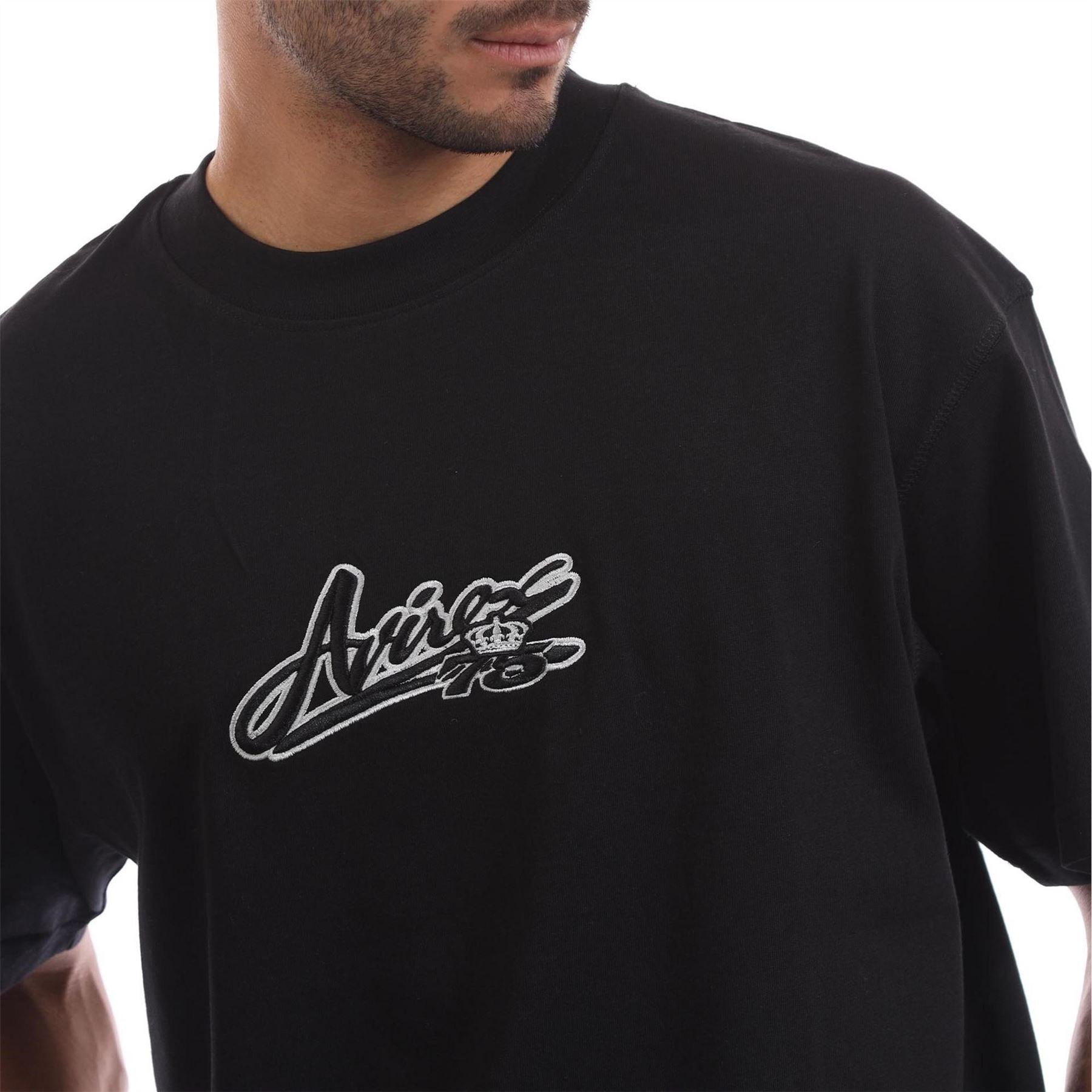 Avirex Rego Embroidered Arch Lettering Crew Neck Short Sleeve T-Shirt