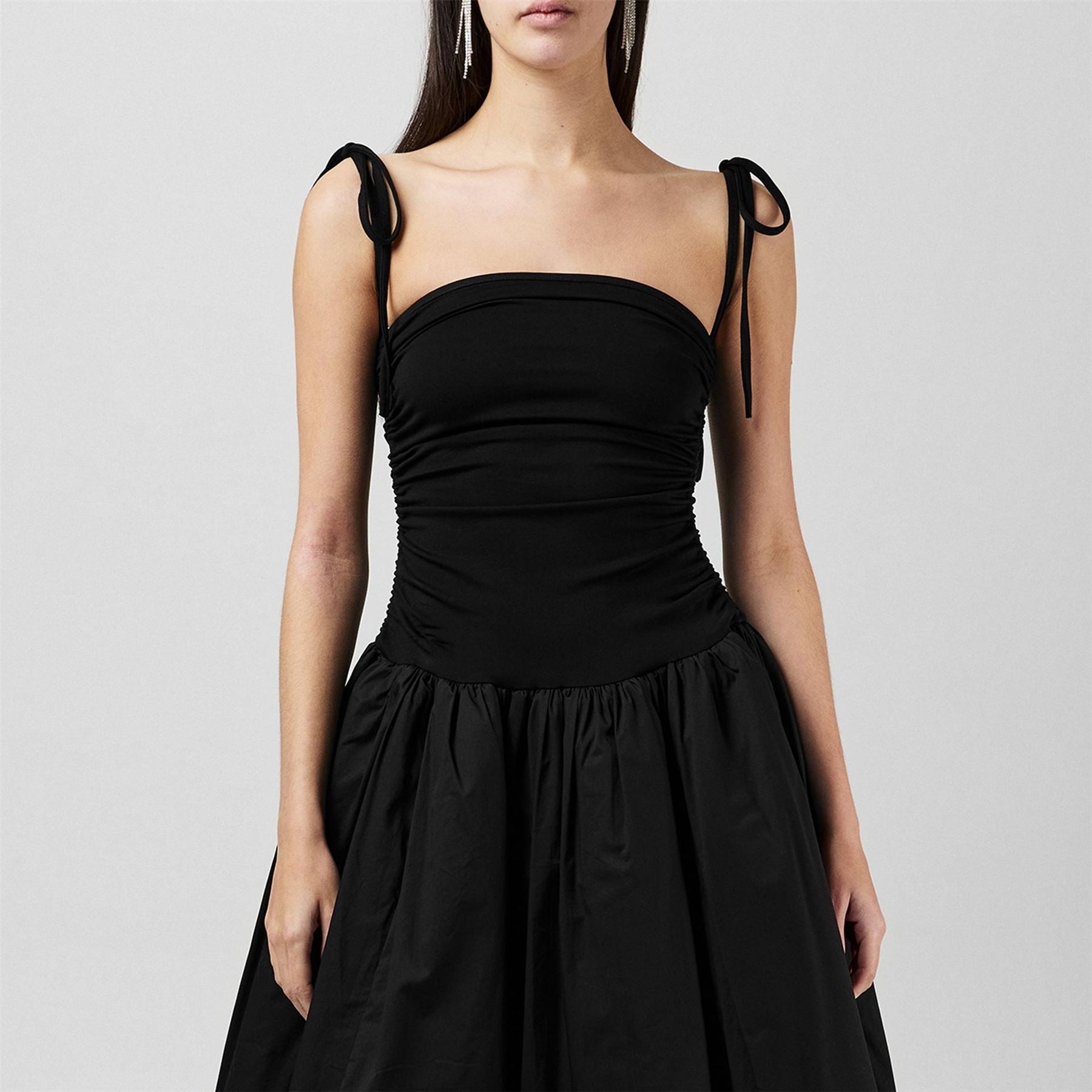 AmyLynn Amy Lynn Alexa Shoulder Tie Ultra Mini Peplum Dress