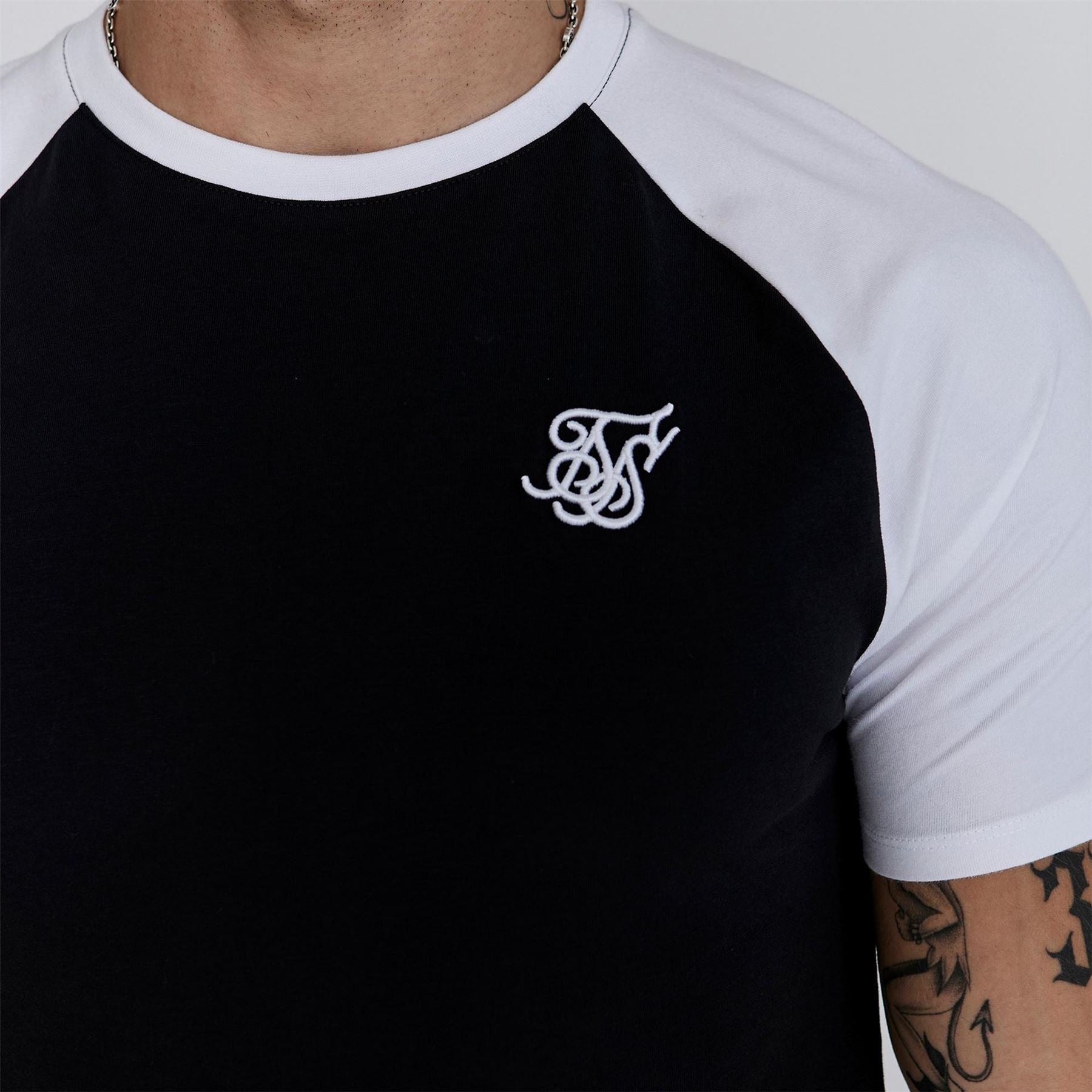 SikSilk Raglan Regular Fit Crew Neck T-Shirt