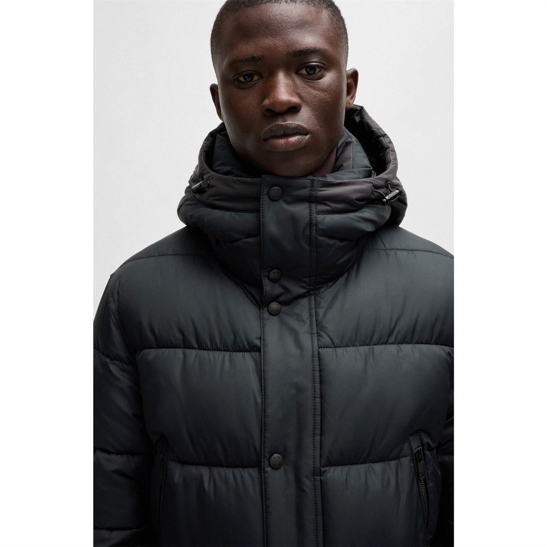 Boss Omaris Water Repellent Hooded Long Sleeve Short Puffer Jacket