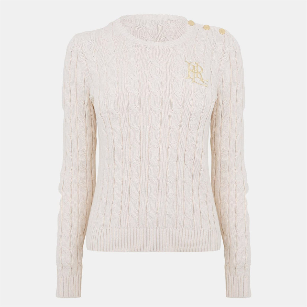 Lauren by Ralph Lauren Trim Cable Knit Jumper