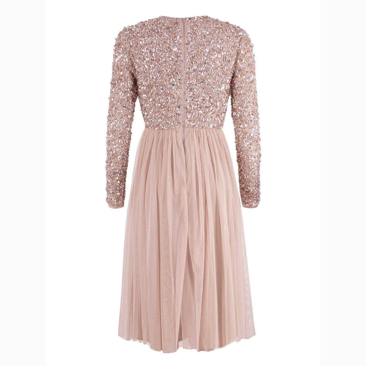 Maya Deluxe Faux Wrap Front Embellished Midi Dress