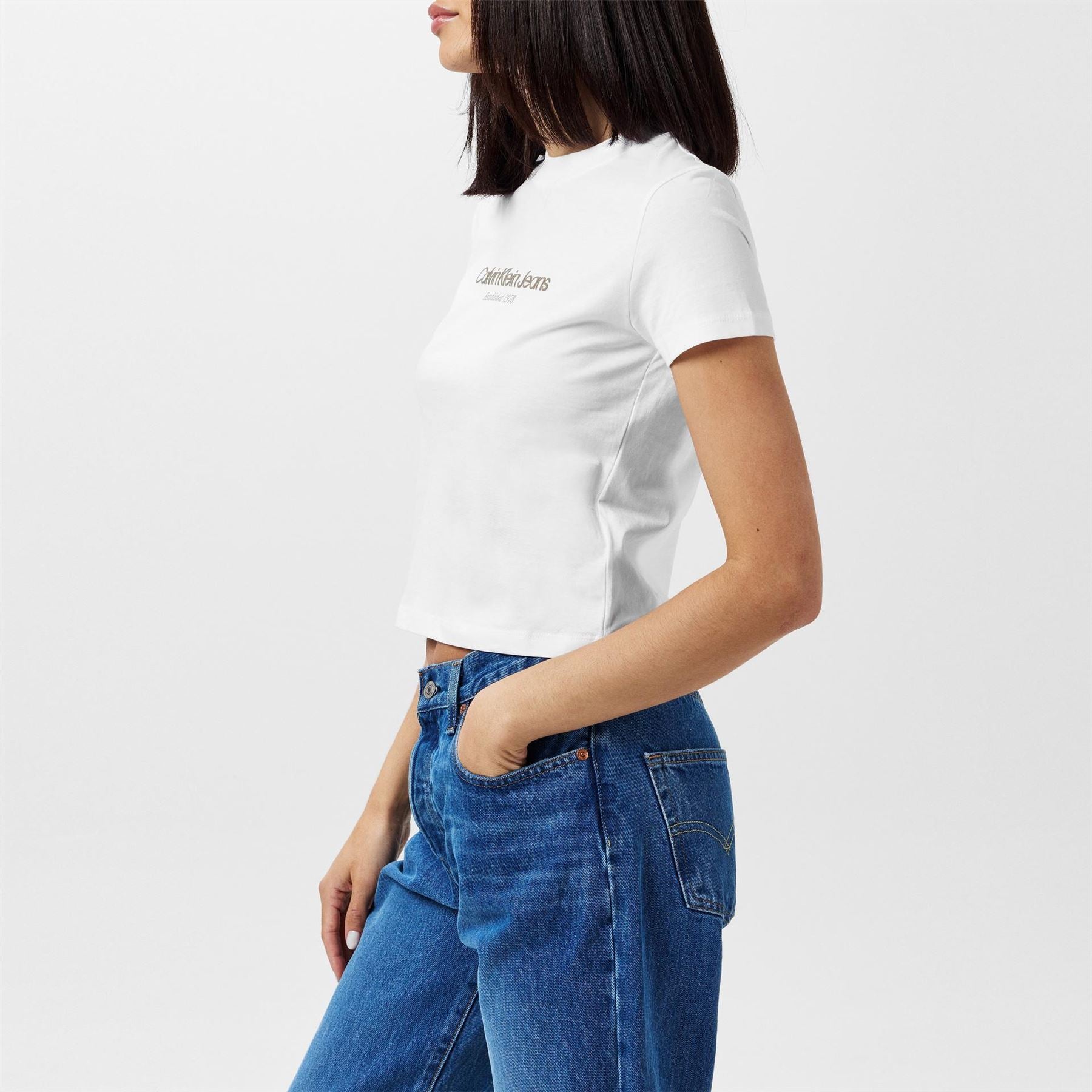 Calvin Klein Jeans Lettering Crew Neck Regular Fit T-Shirt