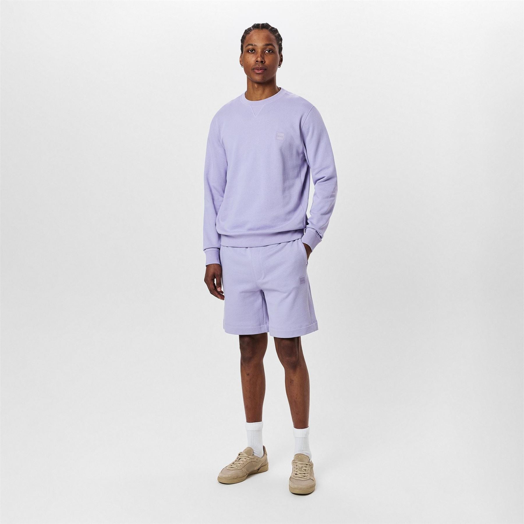 Boss Orange Mid Length Elasticated Drawstring Fleece Shorts